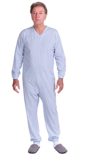 Adaptive Pyjamas with Back Closure 100% Cotton OEKO-TEX - One-piece Anti-Strip Jumpsuit - 9012/1