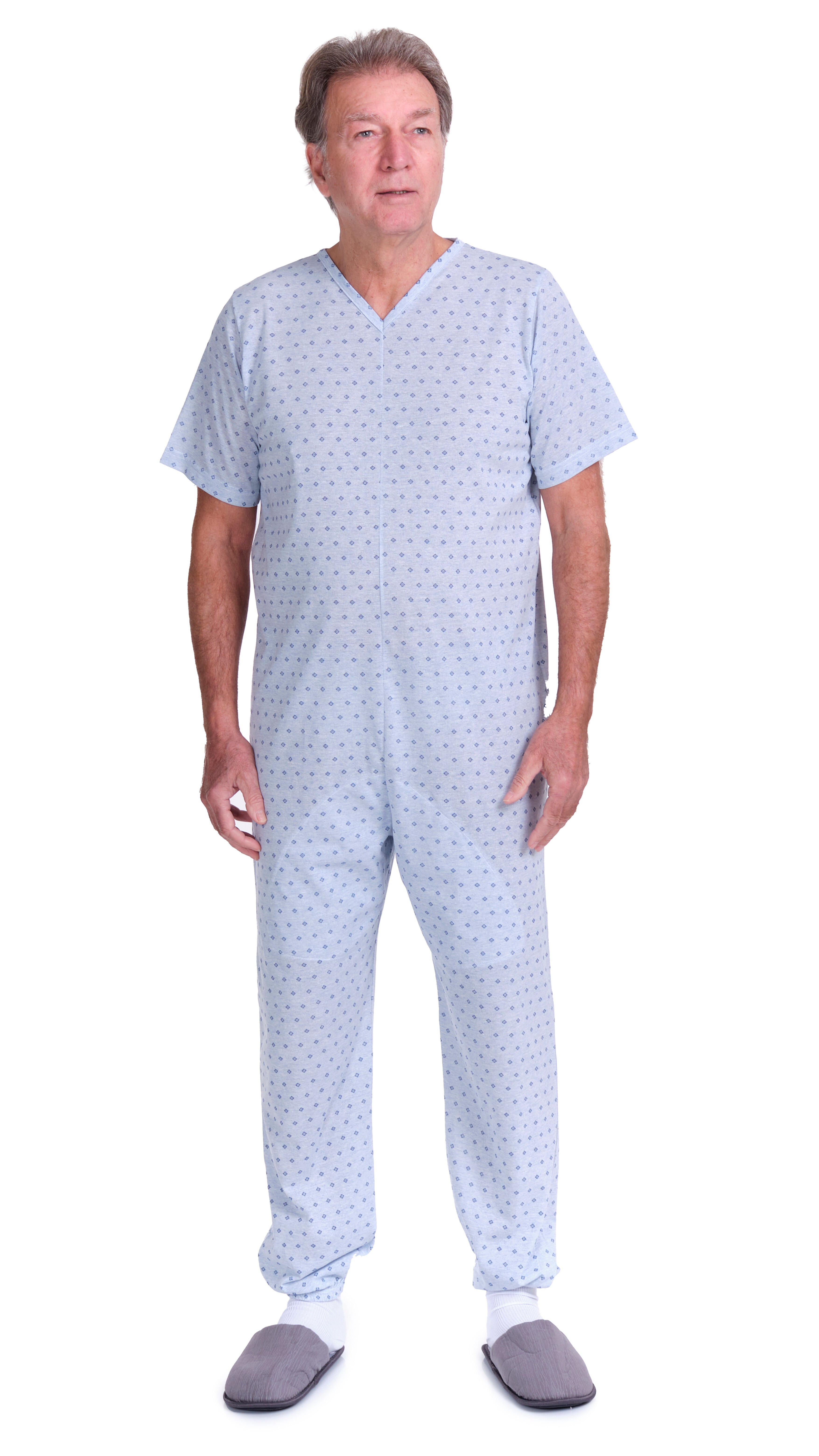 Sanitary Pyjamas Onesie Jumpsuit Back Clousure Long Sleeves and Long Trousers - Cotton and Polyester - 9008/3