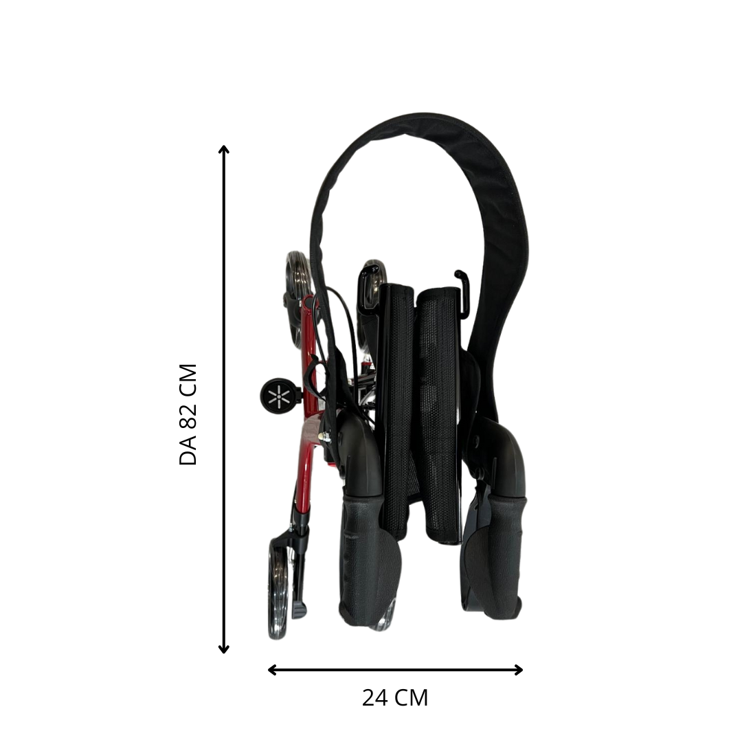 Foldable Rollator Walker with Brakes, Seat, Storage Basket & 4 Wheels — Adjustable, Lightweight Aluminum - VITAWALK PRO SC5023B