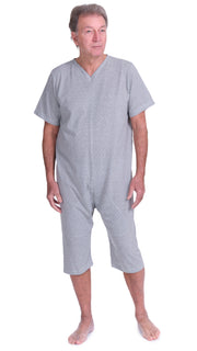 Short-sleeved pyjamas and shorts with 2 zips, cotton/polyester blend - 9008/6