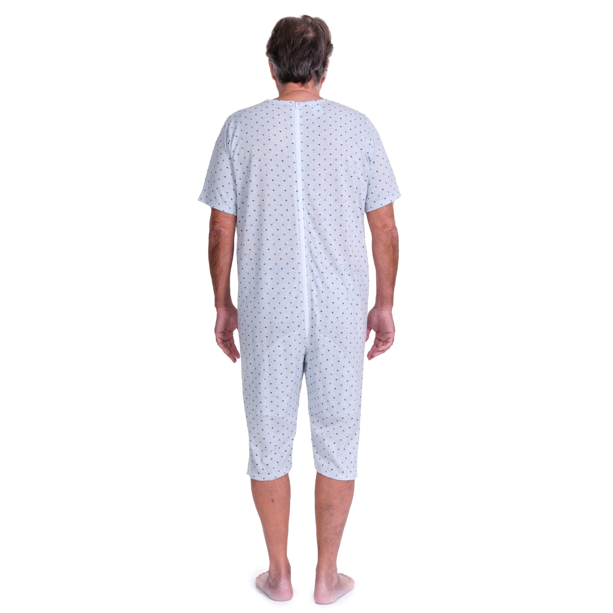 Short-sleeved pyjamas and shorts with 1 zip/fastener at the back, cotton/polyester blend - 9008/5