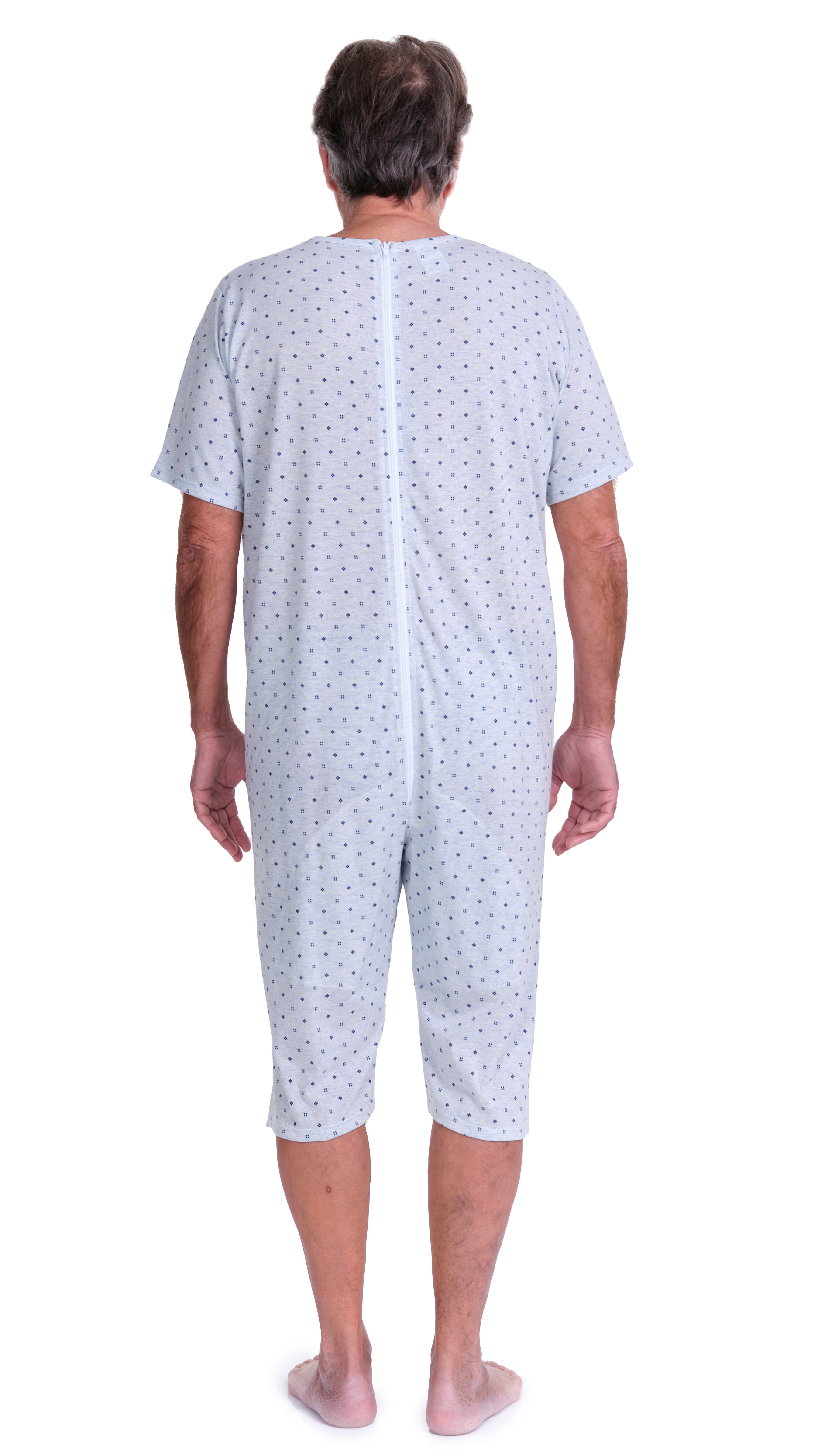 Short-sleeved pyjamas and shorts with 1 zip/fastener at the back, cotton/polyester blend - 9008/5