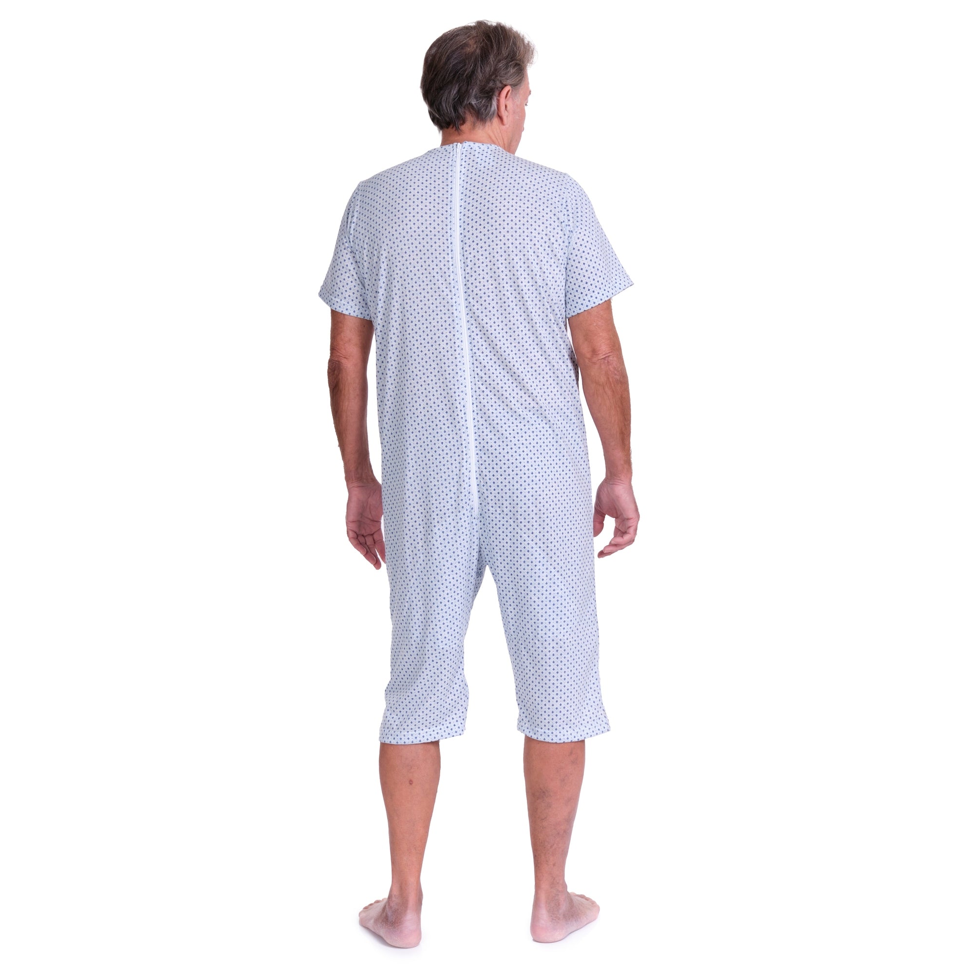 Short-sleeved pyjamas and shorts with 2 zips, cotton/polyester blend - 9008/6