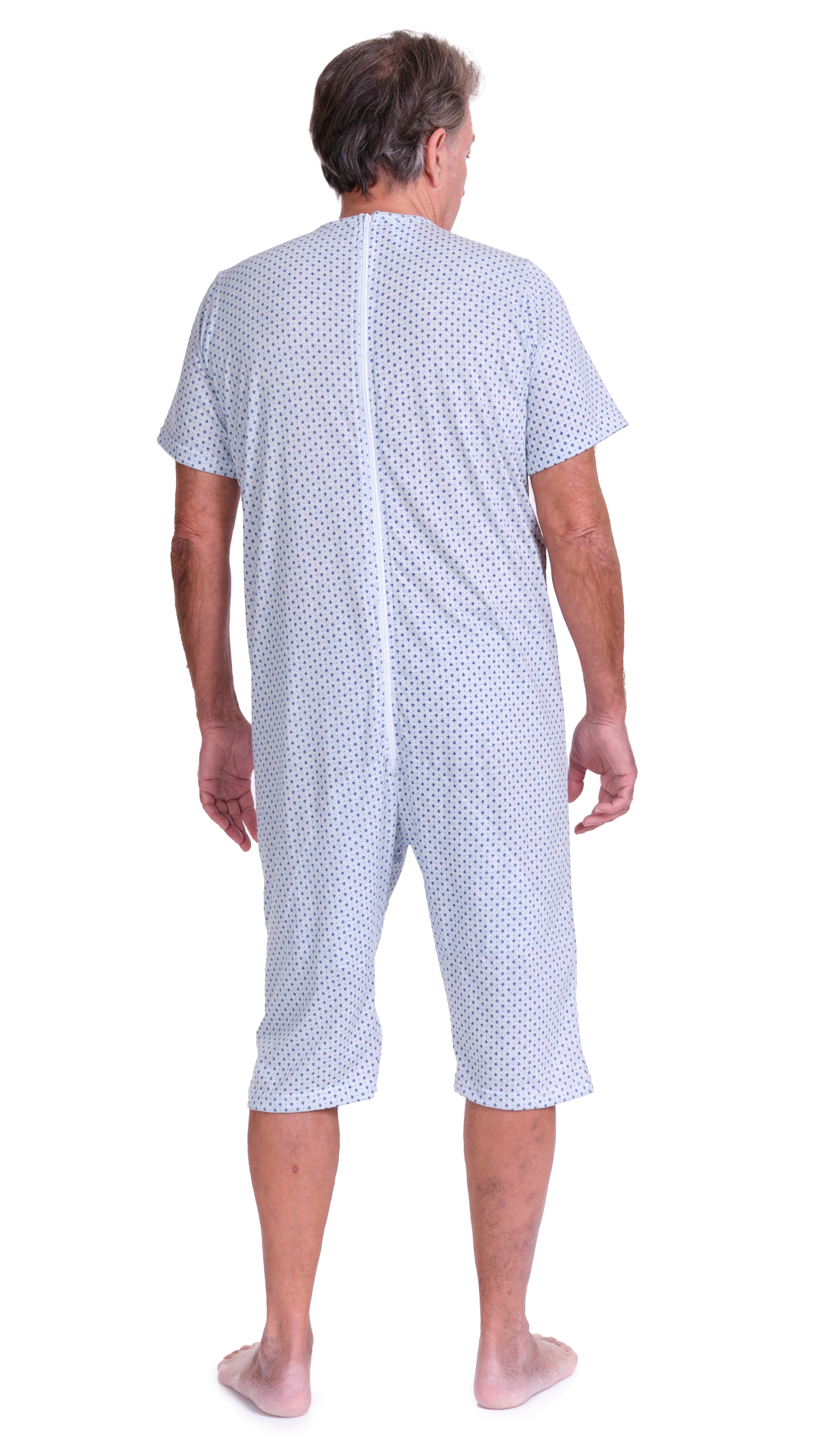 Short-sleeved pyjamas and shorts with 2 zips, cotton/polyester blend - 9008/6