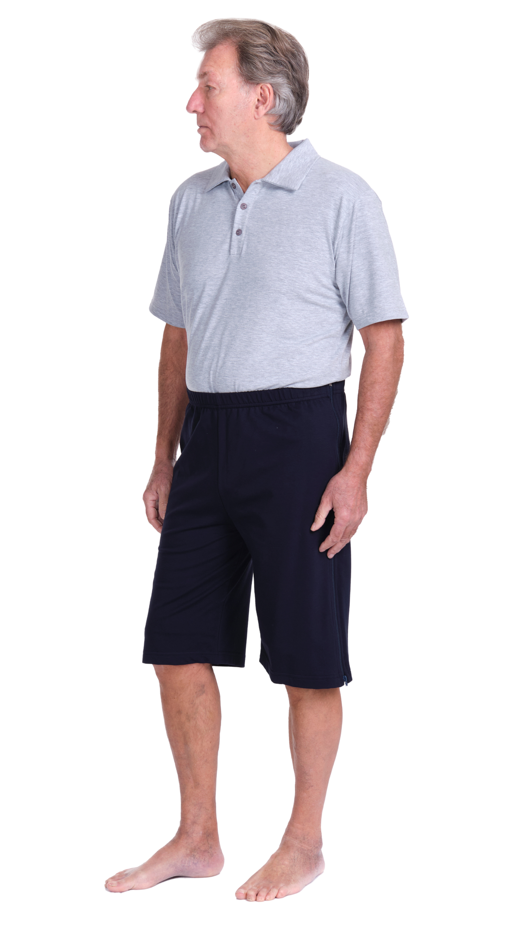Rehabilitation Shorts – Model 9018-B – Full Side Zipper Opening – Adaptive Pants for Therapy & Recovery
