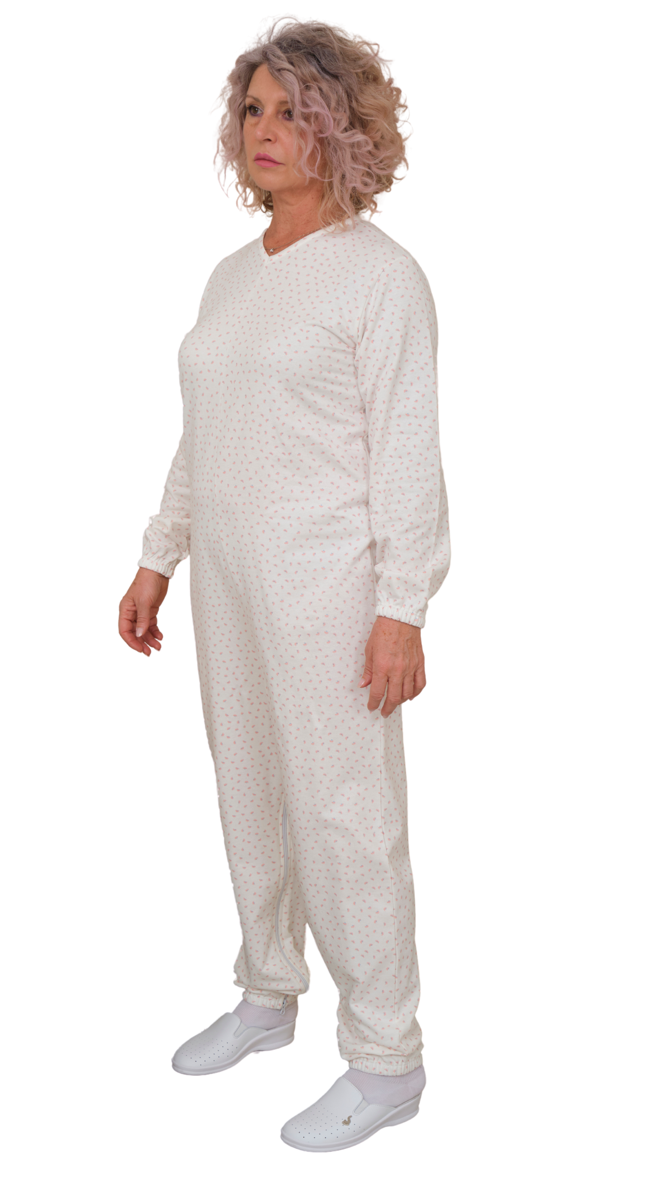 Winter Anti Strip Pajamas – Back & Inner Leg Zipper, Unisex, 100% Cotton (9012-F/2)