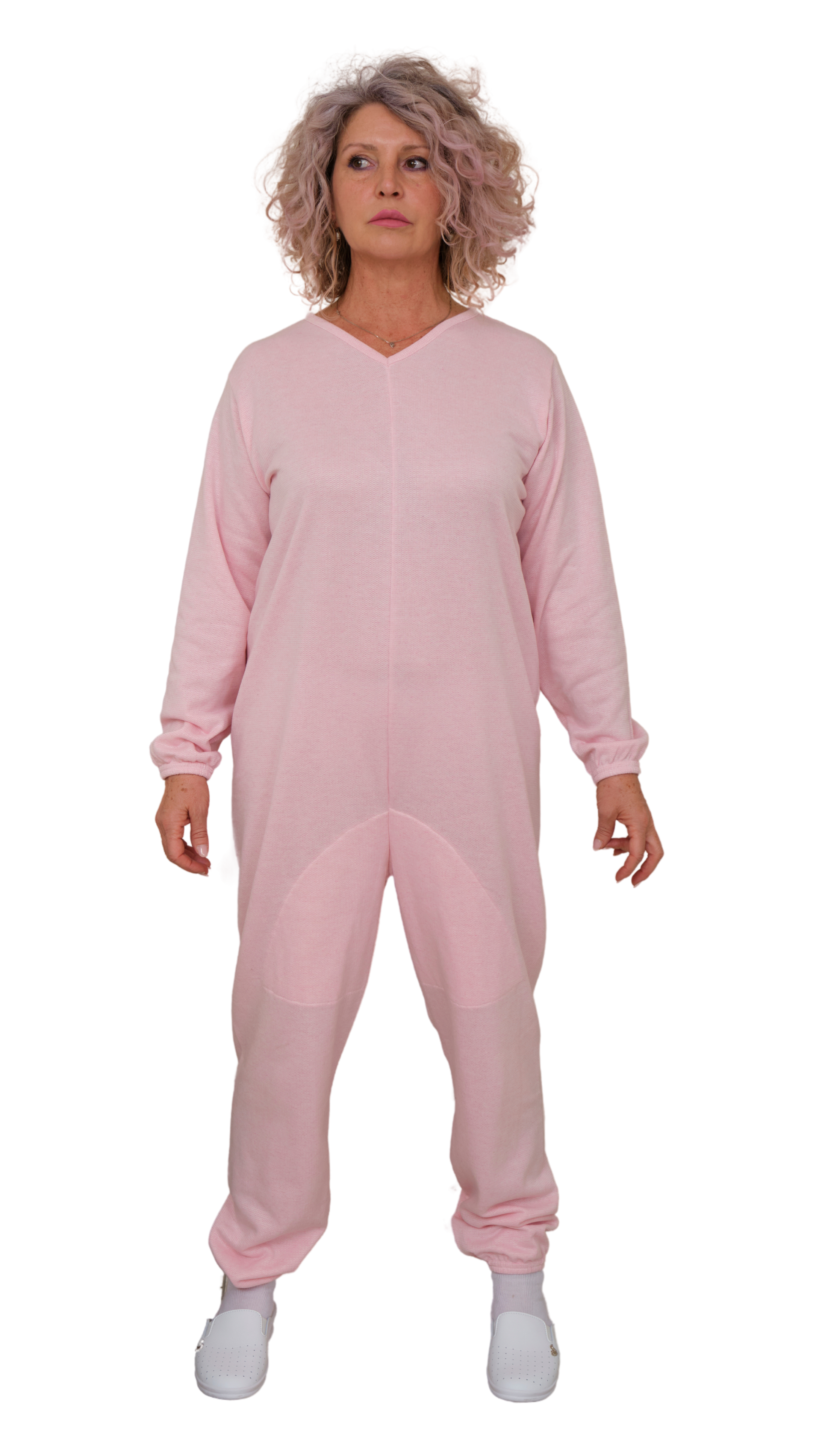Long-sleeved Winter Pyjamas with Back Closure Anti Strip Adaptive Clothing - 9014/1