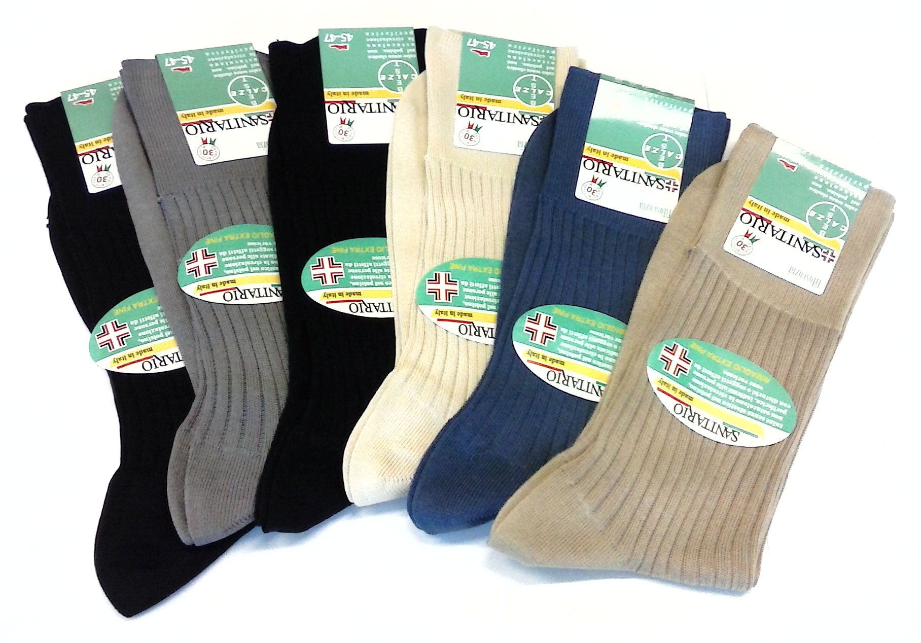 Men's short healthcare socks in Scottish thread cotton (6 pairs) - 8532 Men