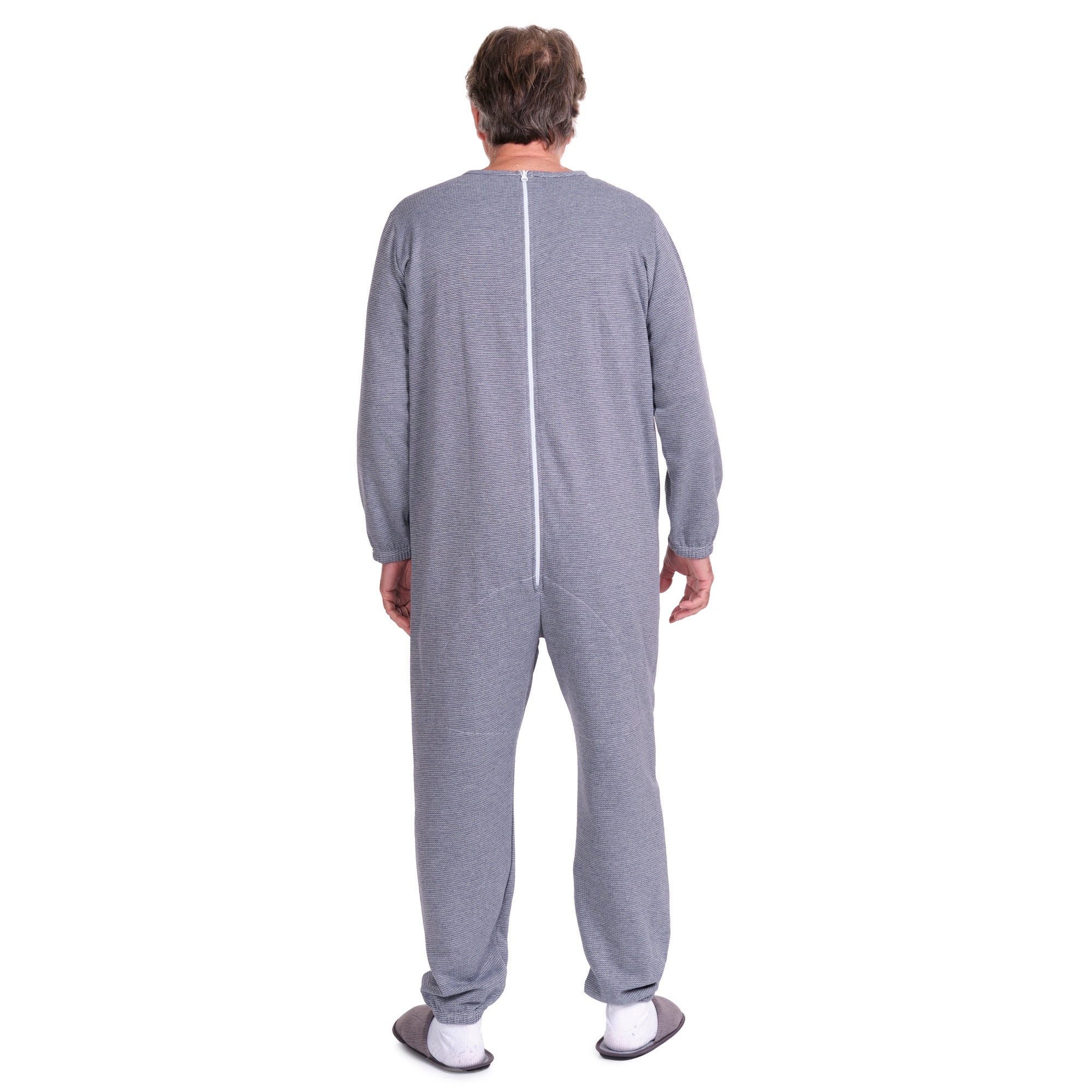 Long-sleeved Winter Pyjamas with Back Closure Anti Strip Adaptive Clothing - 9014/1