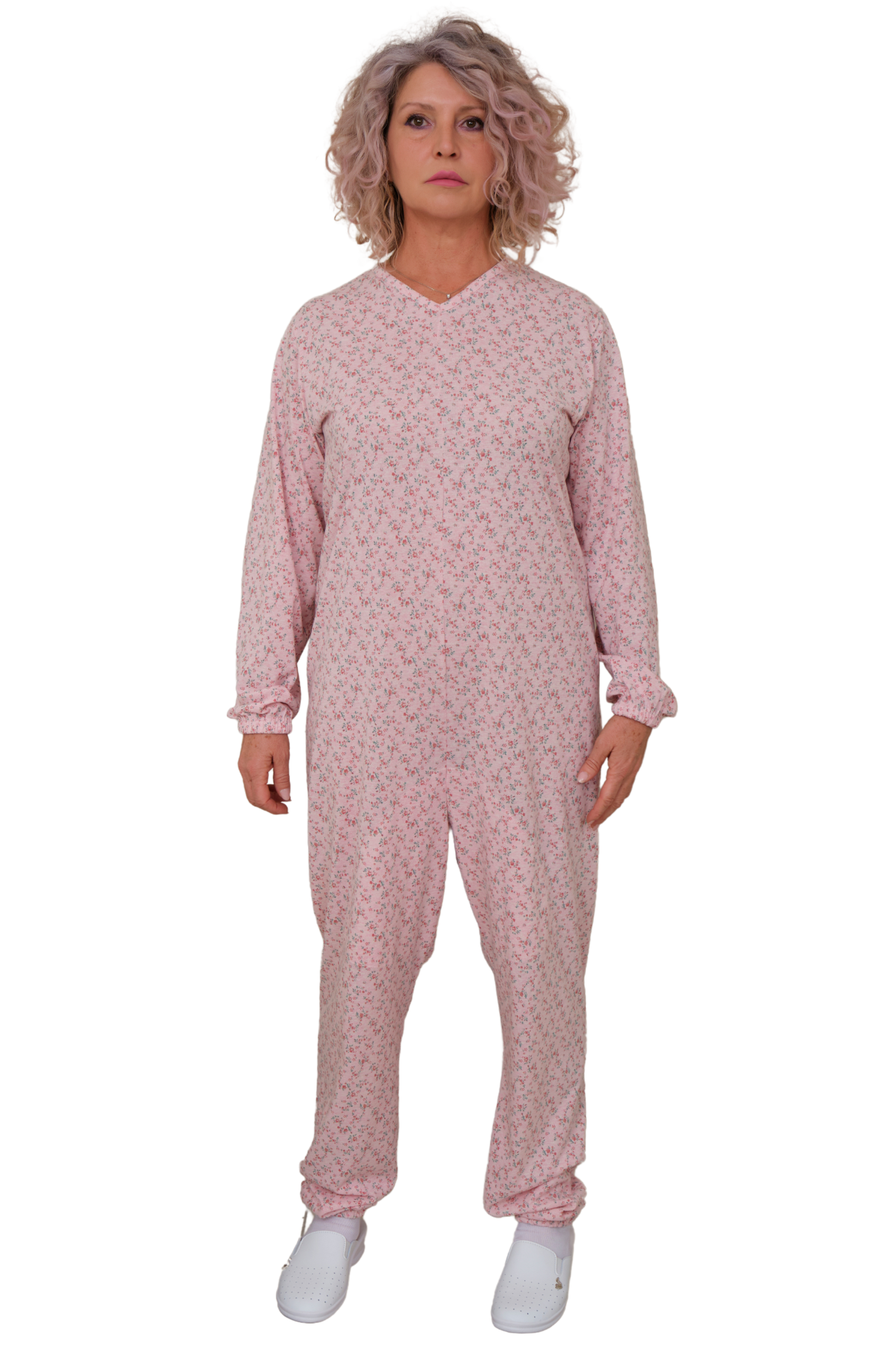 Anti Strip Jumpsuit Pyjamas Short Sleeves and Long Trousers  - Cotton and Polyester - 9008/1