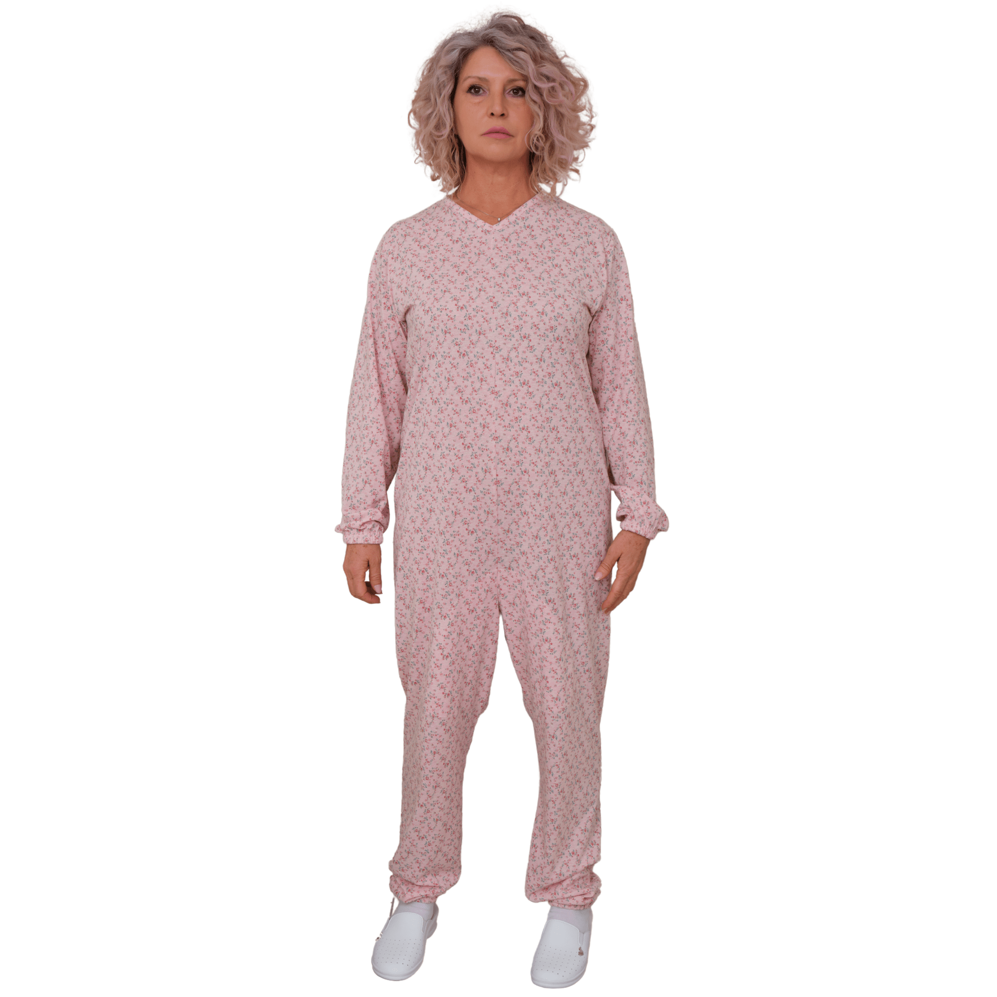 Anti Strip Jumpsuit Pyjamas Short Sleeves and Long Trousers - Cotton and Polyester - 9008/1