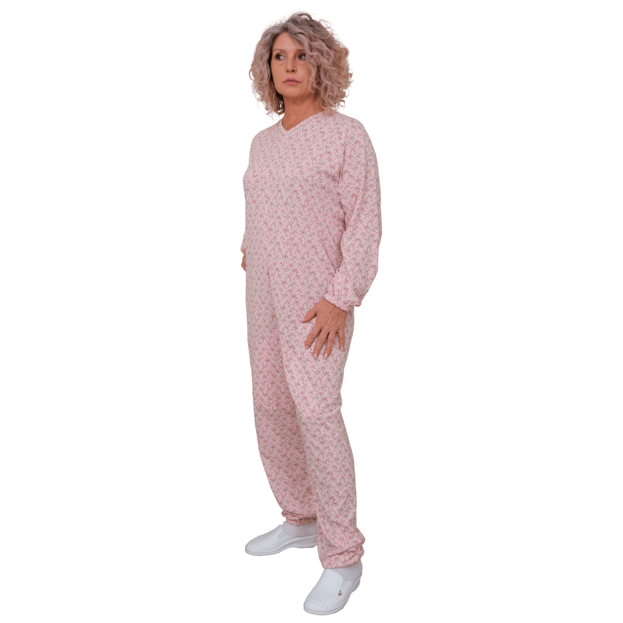 Anti Strip Jumpsuit Pyjamas Short Sleeves and Long Trousers - Cotton and Polyester - 9008/1