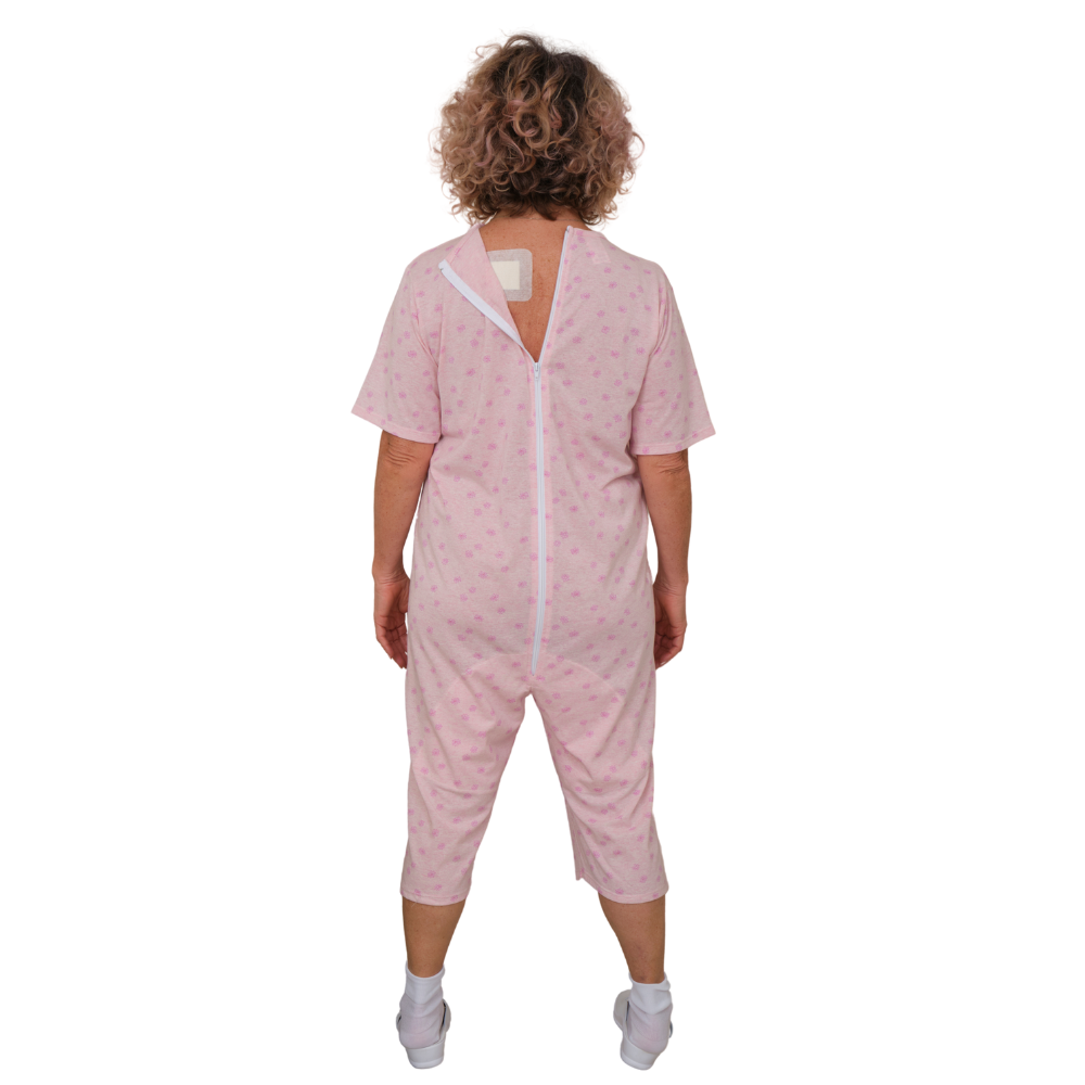 Short-sleeved pyjamas and shorts with 1 zip/fastener at the back, cotton/polyester blend - 9008/5