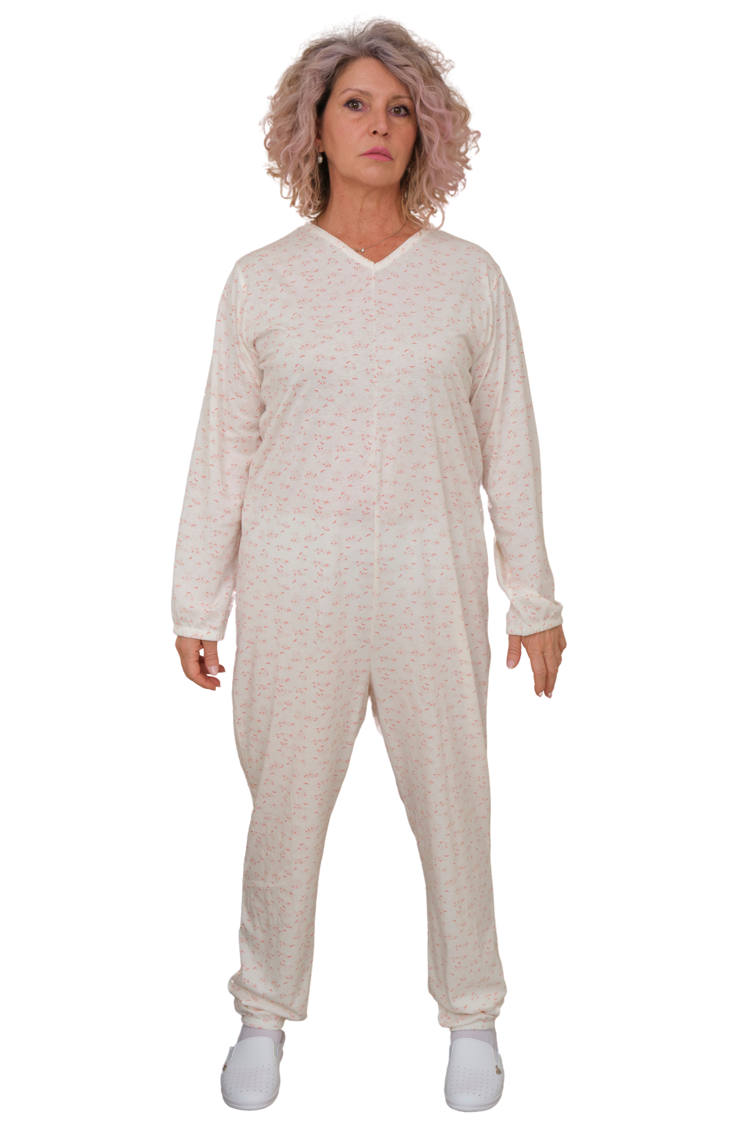 Adaptive Pyjamas with Back Closure 100% Cotton OEKO-TEX - One-piece Anti-Strip Jumpsuit - 9012/1
