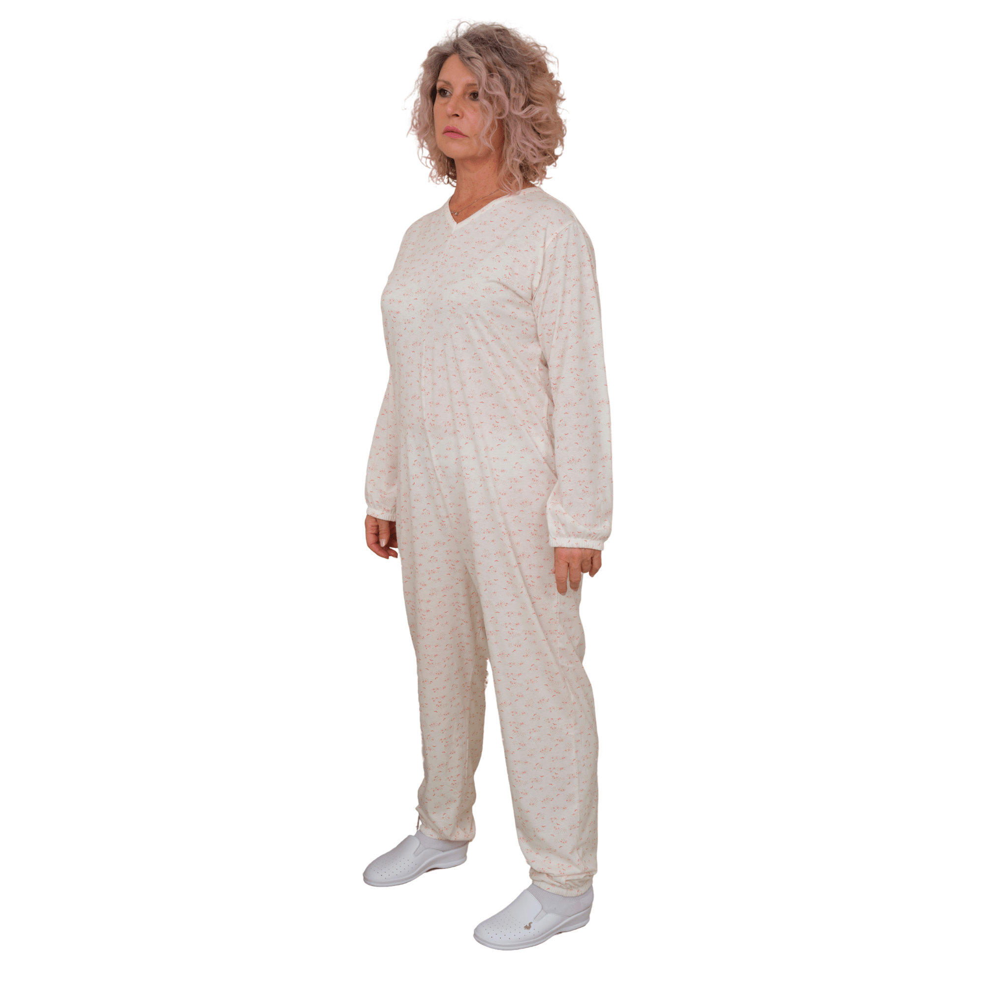 Adaptive Pyjamas with Back Closure 100% Cotton OEKO-TEX - One-piece Anti-Strip Jumpsuit - 9012/1