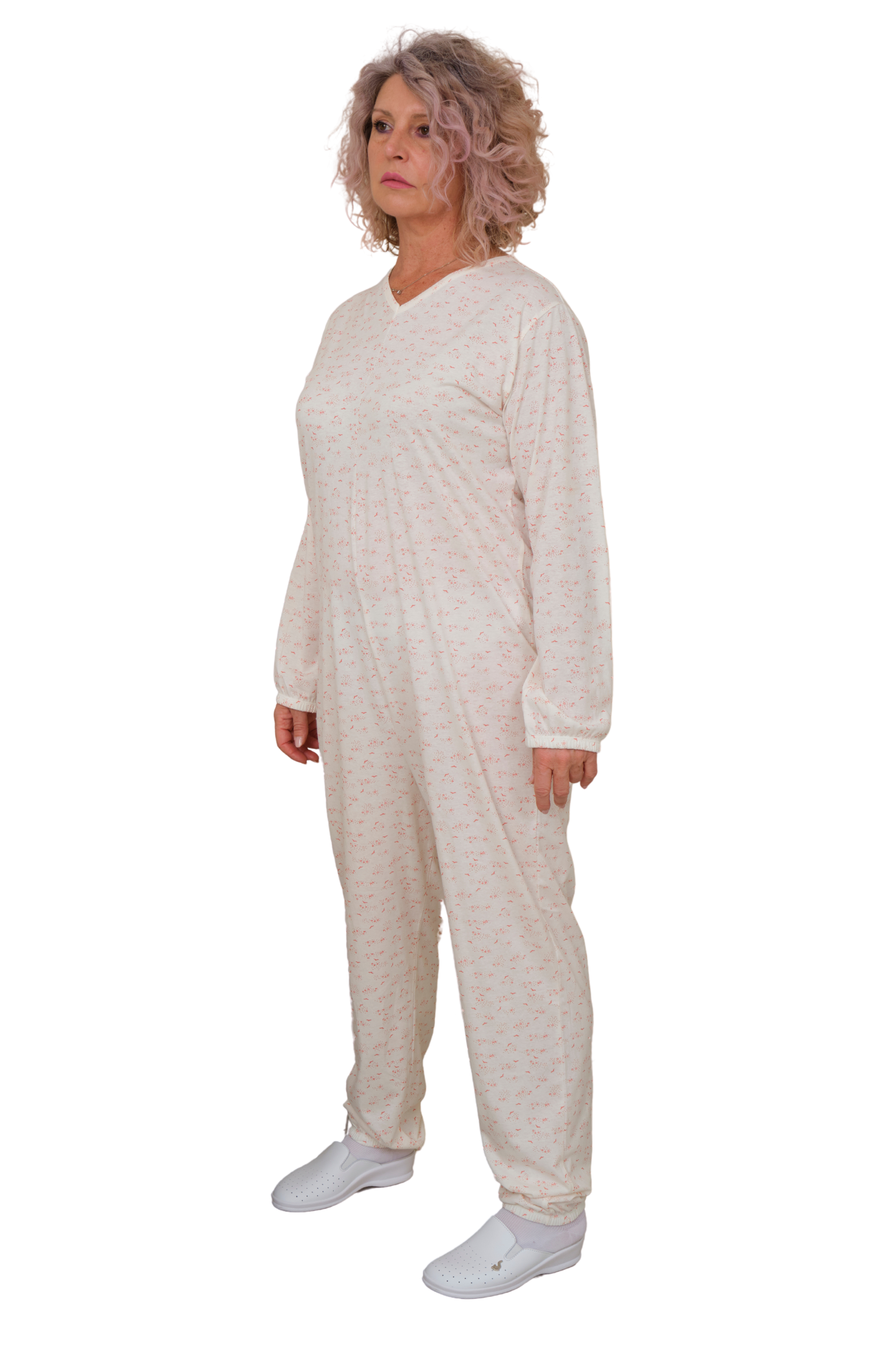 Adaptive Pyjamas with Back Closure 100% Cotton OEKO-TEX - One-piece Anti-Strip Jumpsuit - 9012/1