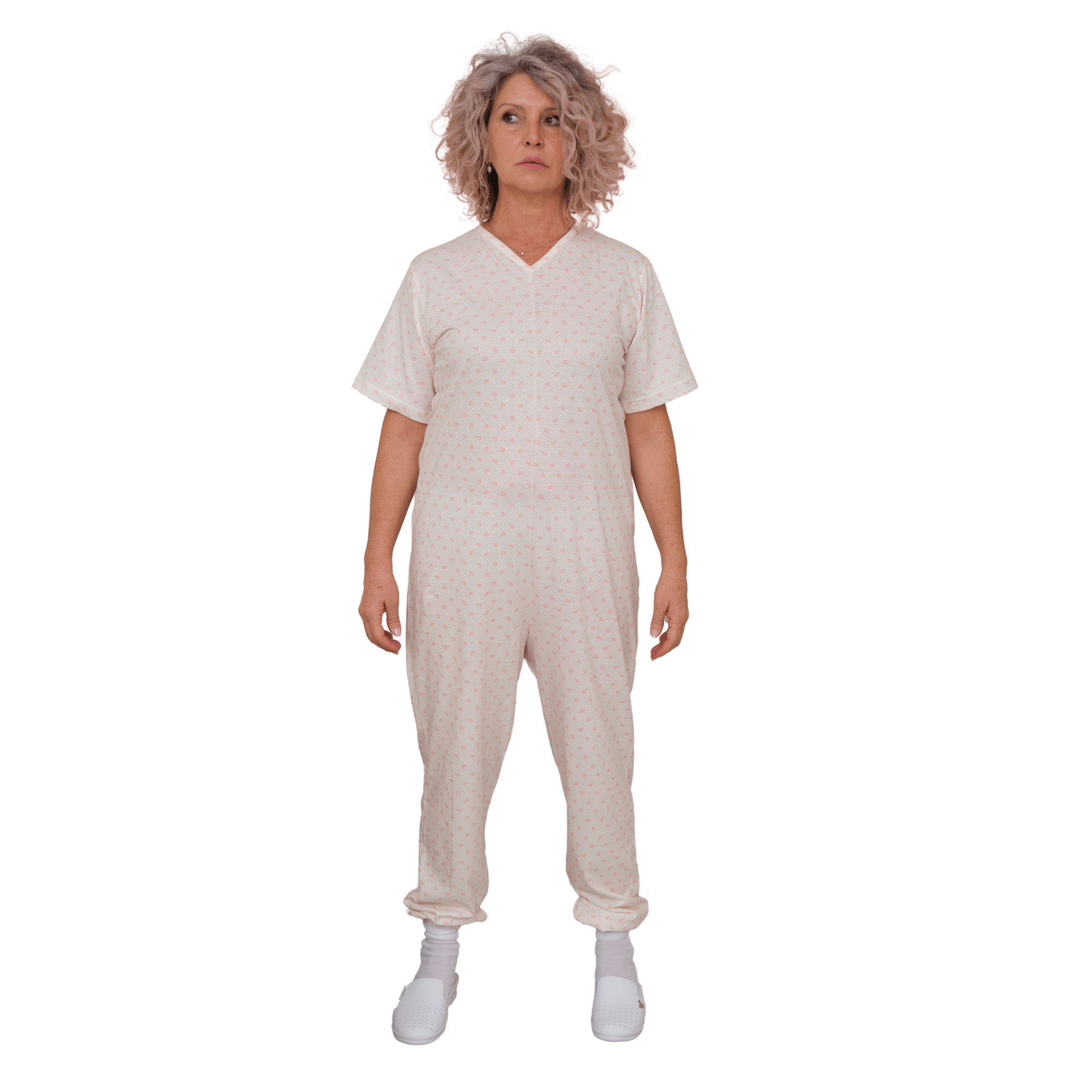 Summer Healthcare Pajamas – Short Sleeve, Back Zipper, 100% Cotton 9012/3