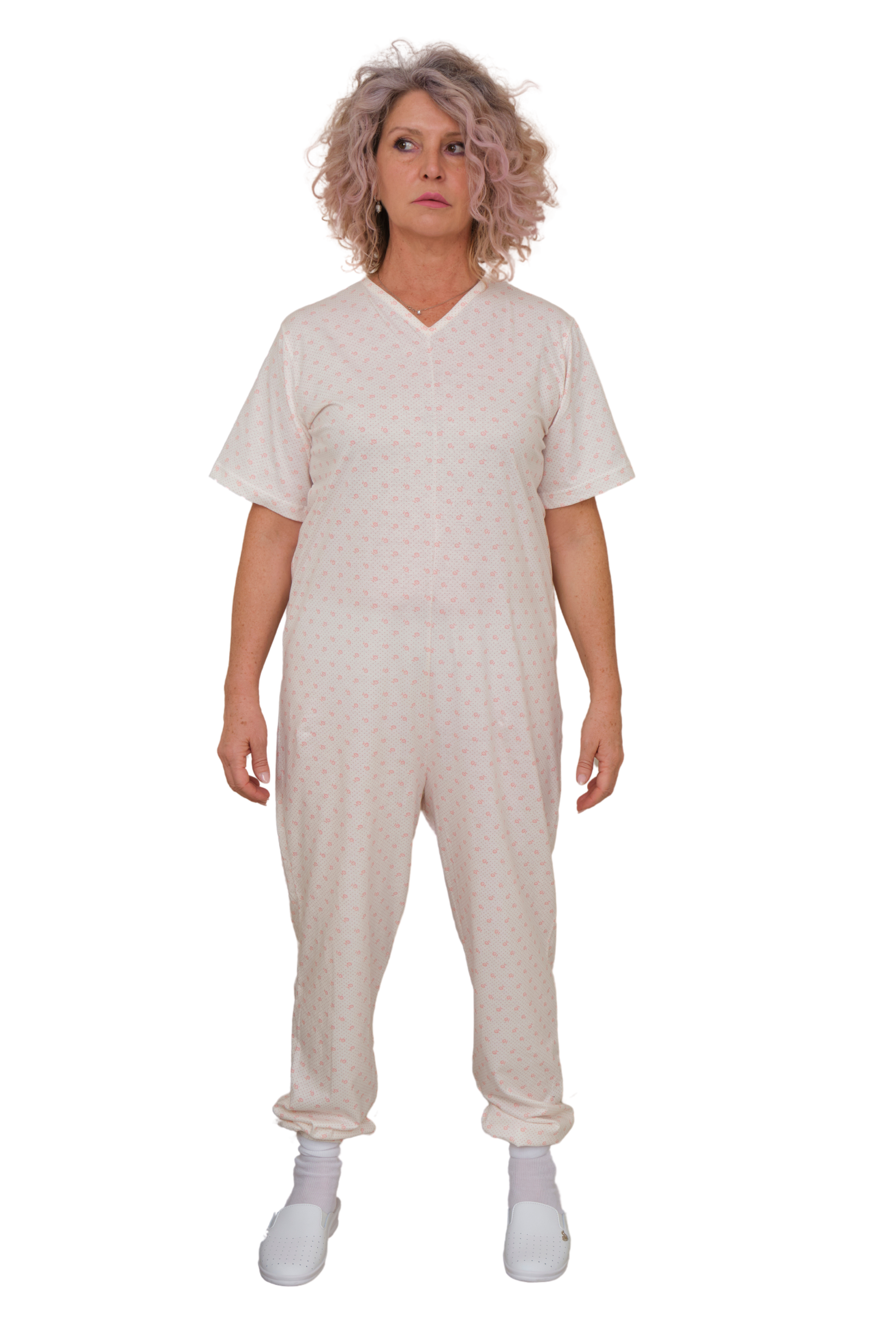 Summer Healthcare Pajamas – Short Sleeve, Back Zipper, 100% Cotton (9012/3)