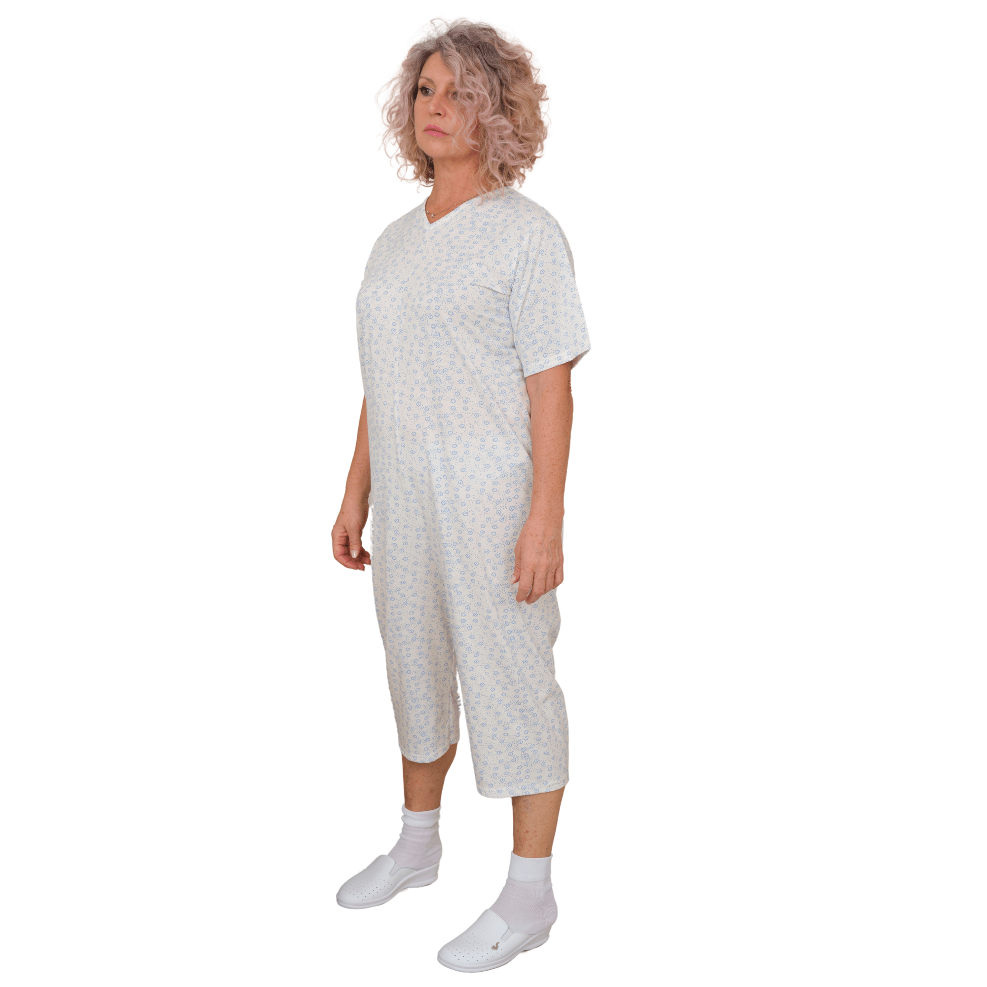 Pyjamas for Seniors with Back Closure Short sleeves Short trousers Adaptive Clothing - Summer 100% Cotton - 9012/5