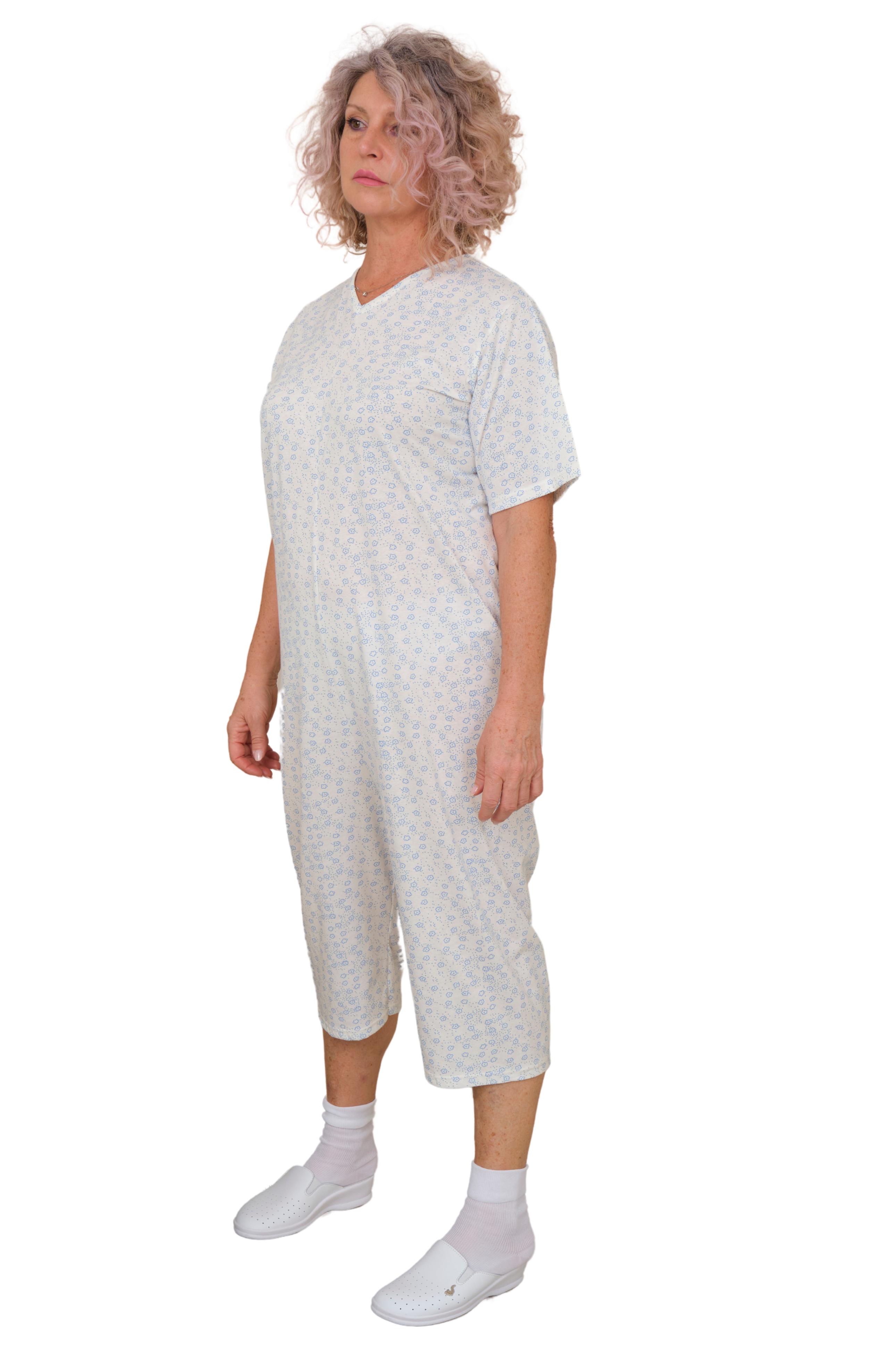 Pyjamas for Seniors with Back Closure Short sleeves Short trousers Adaptive Clothing - Summer 100% Cotton - 9012/5