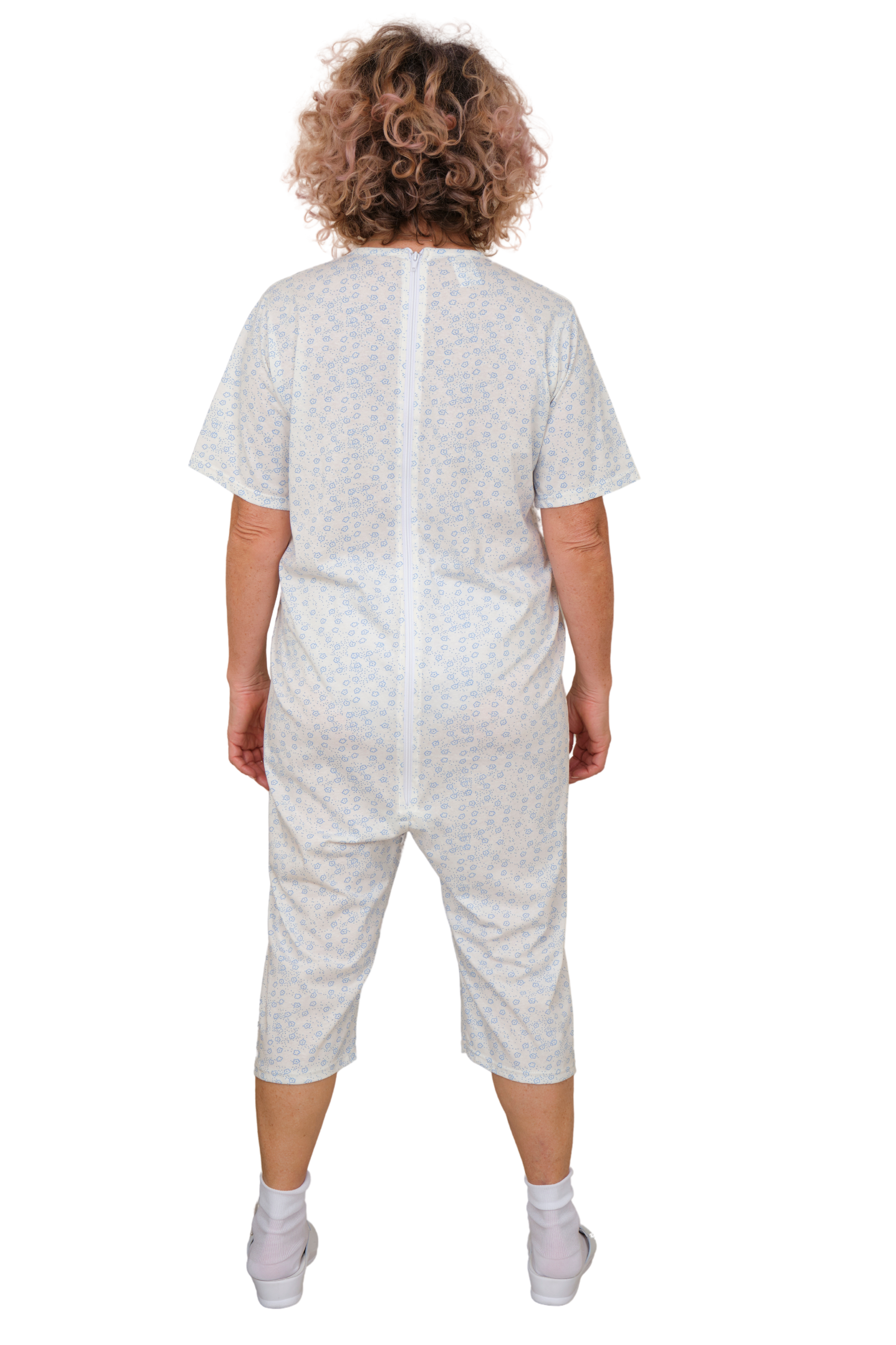 Pyjamas for Seniors with Back Closure Short sleeves Short trousers Adaptive Clothing - Summer 100% Cotton - 9012/5