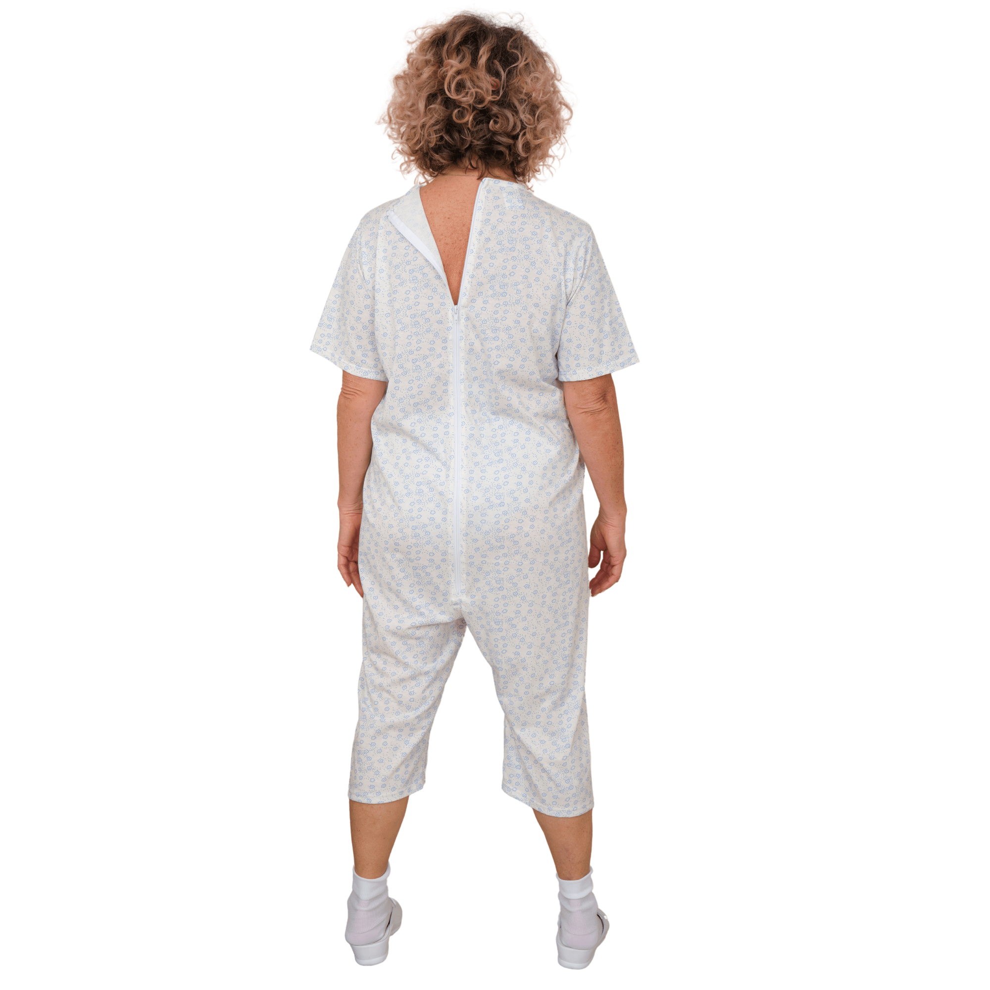 Pyjamas for Seniors with Back Closure Short sleeves Short trousers Adaptive Clothing - Summer 100% Cotton - 9012/5