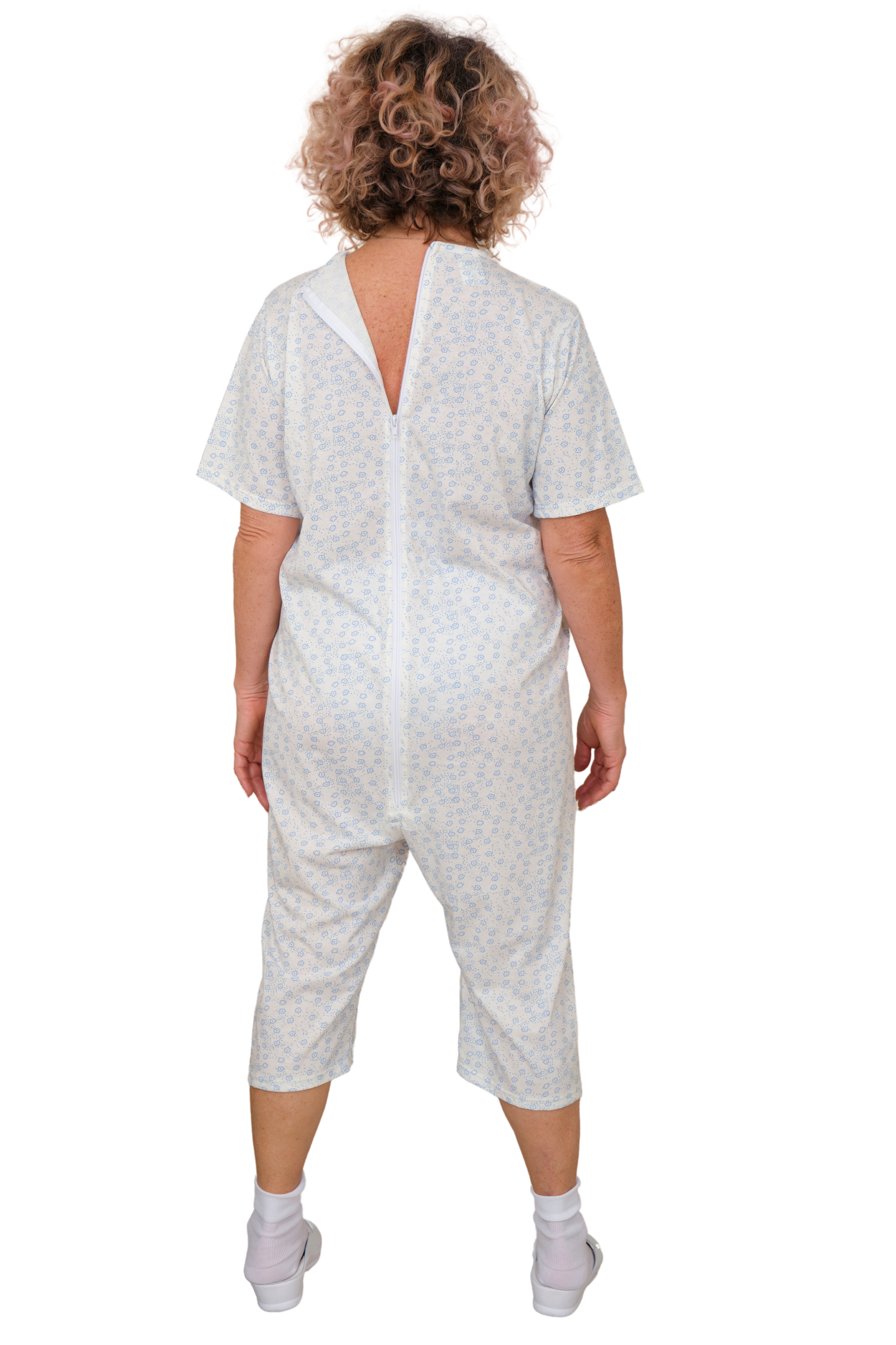 Pyjamas for Seniors with Back Closure Short sleeves Short trousers Adaptive Clothing - Summer 100% Cotton - 9012/5
