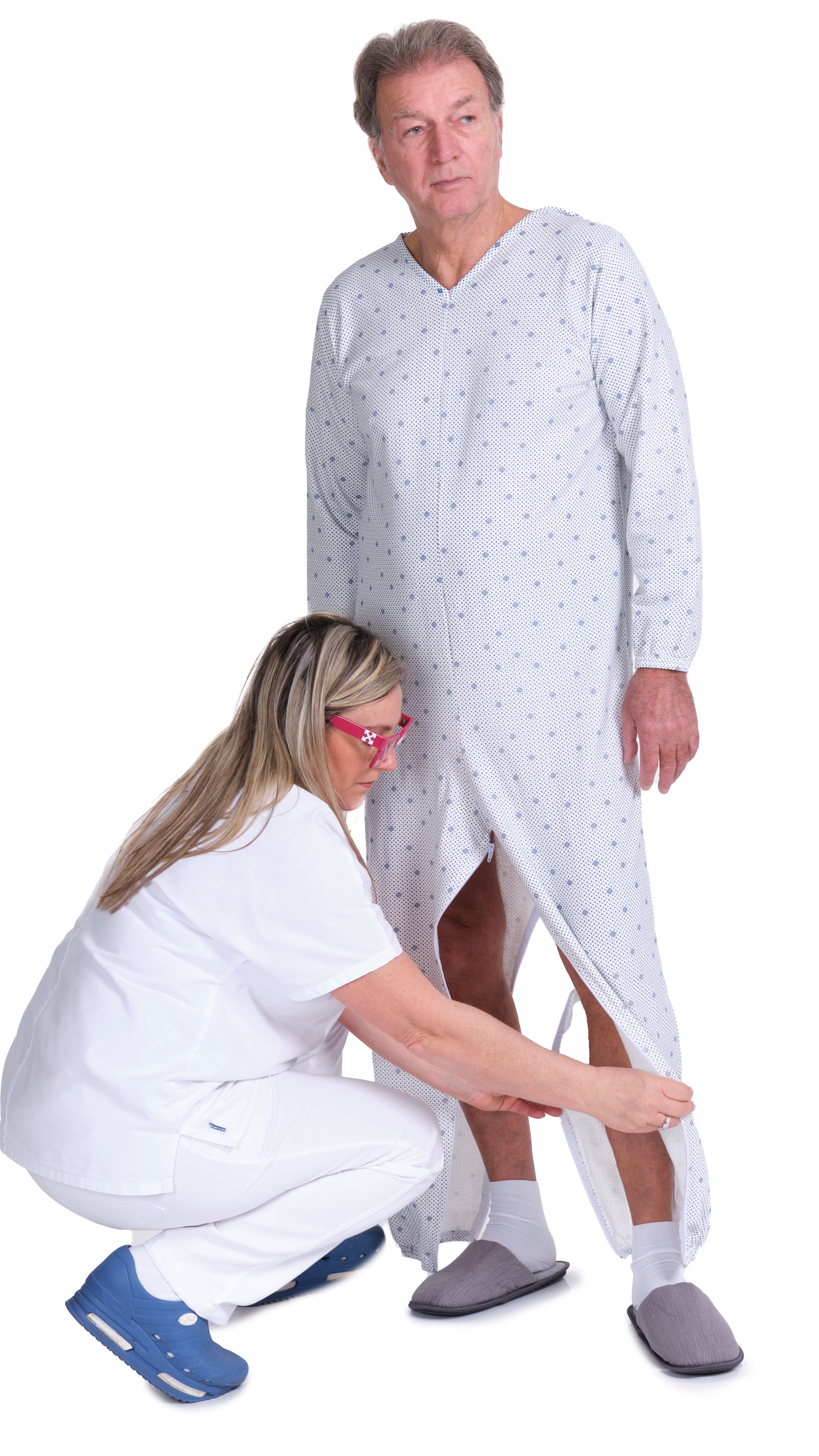 Winter Anti Strip Pajamas – Back & Inner Leg Zipper, Unisex, 100% Cotton (9012-F/2)