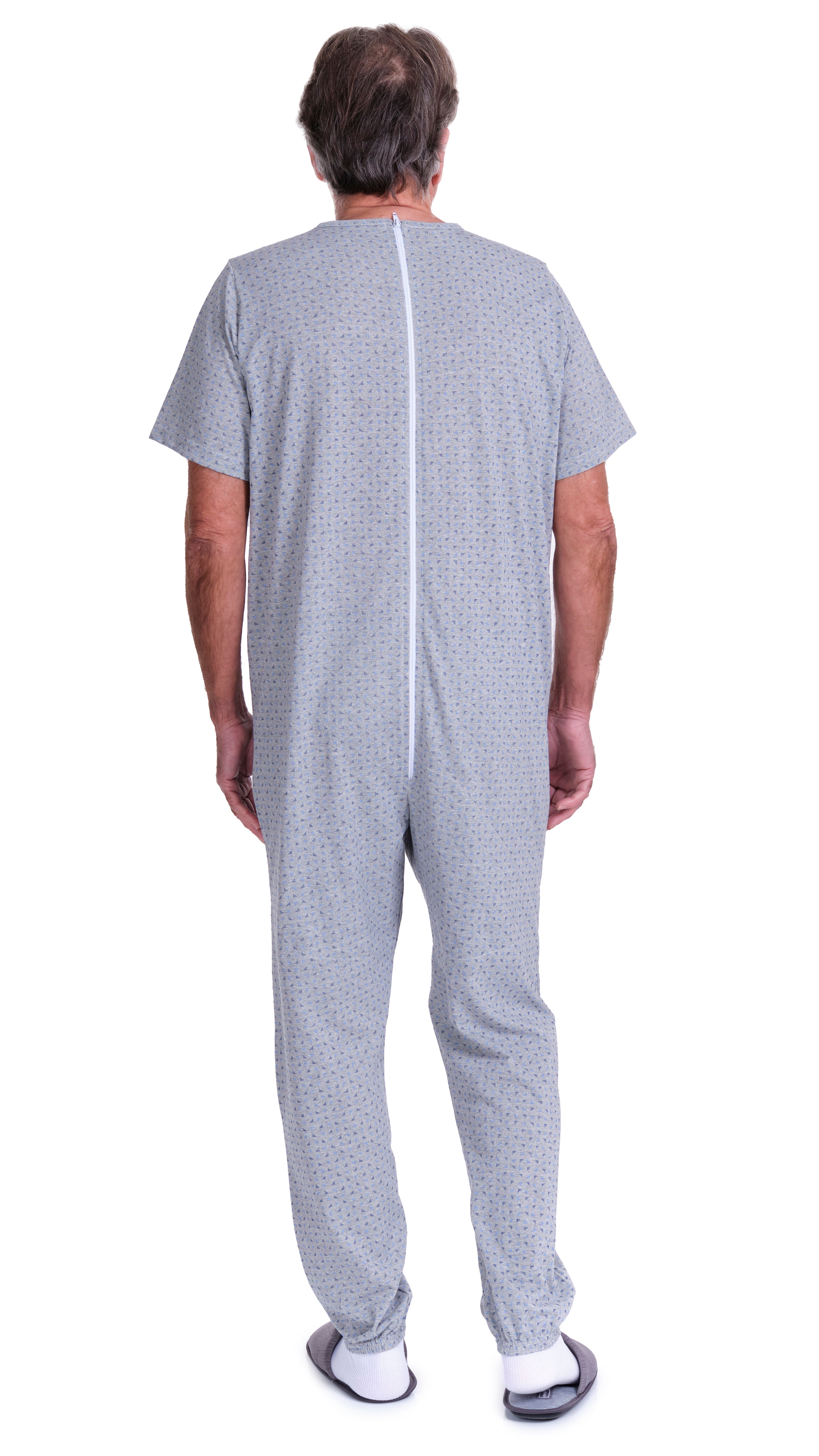 Sanitary Pyjamas Onesie Jumpsuit Back Clousure Long Sleeves and Long Trousers - Cotton and Polyester - 9008/3