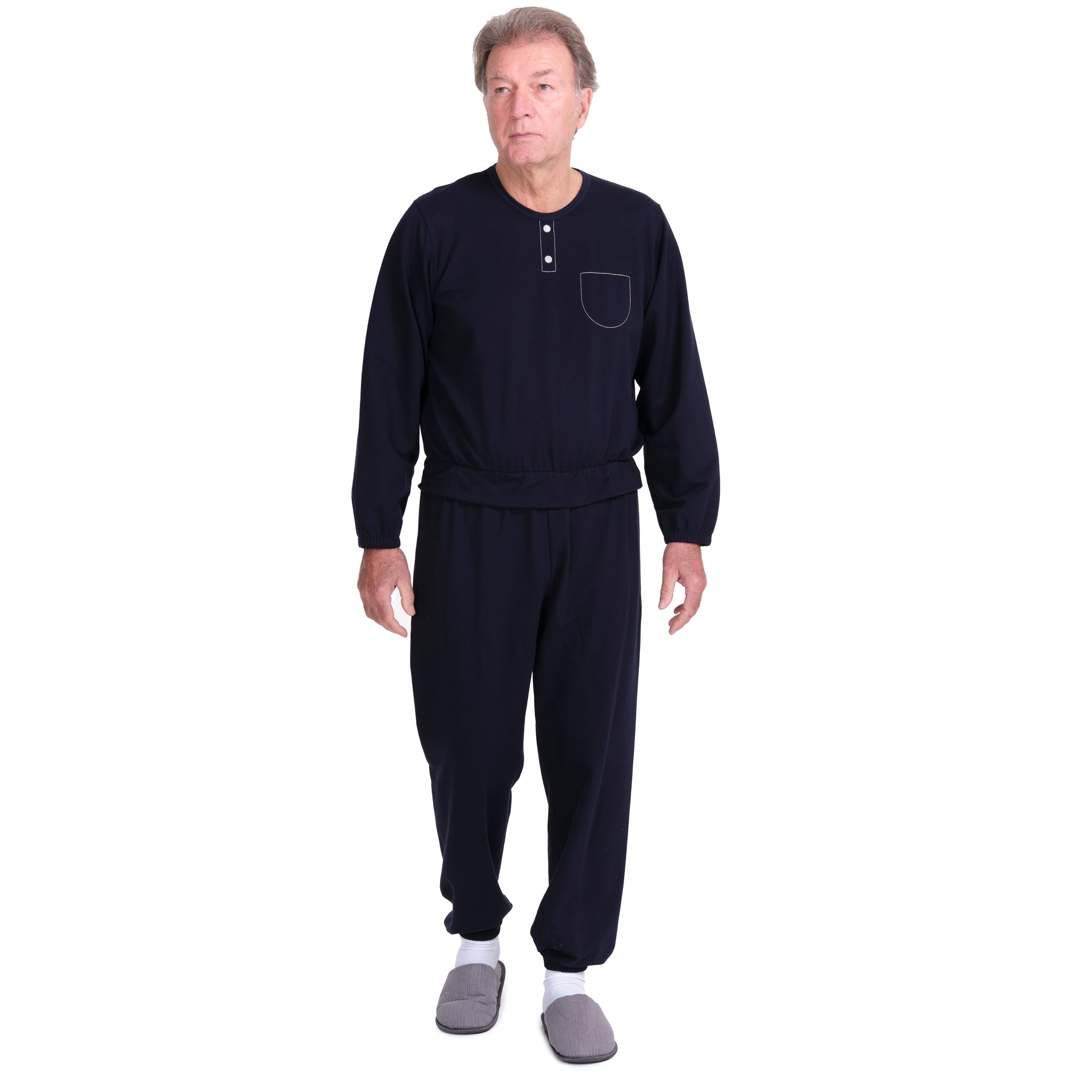 One-piece pyjamas for seniors with back closure - Benessere 9010