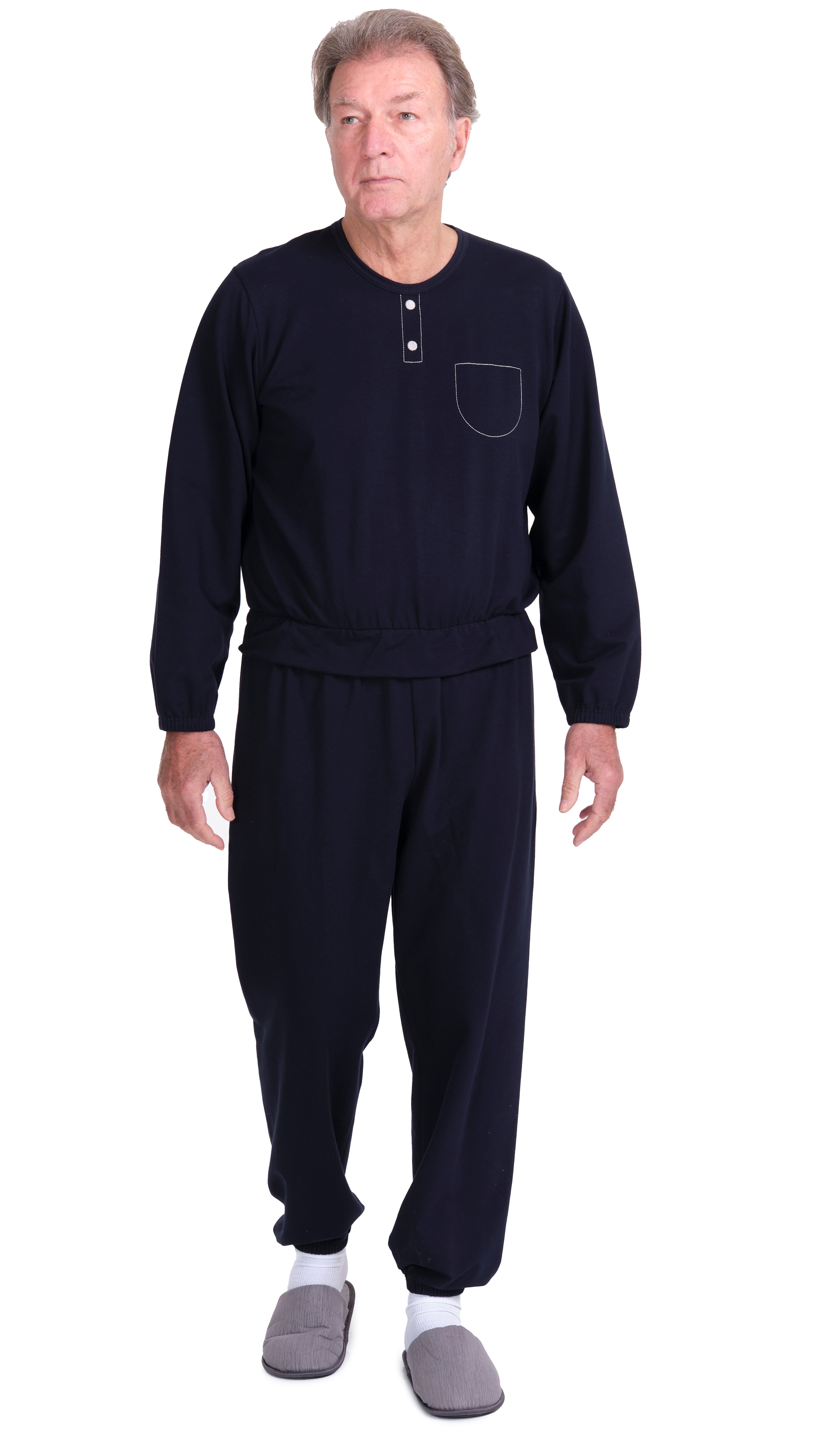 One-piece pyjamas for seniors with back closure - Benessere 9010
