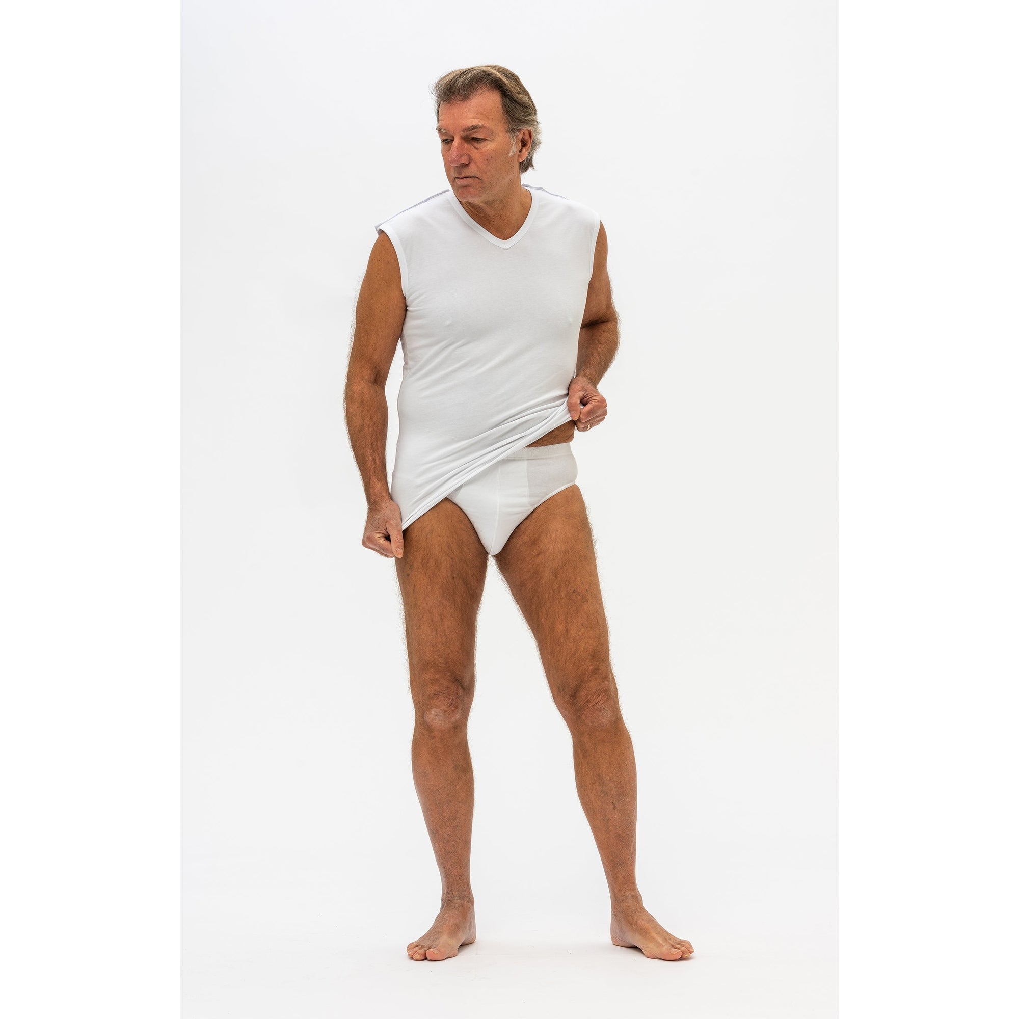 Men's Healthcare Sleeveless Jacket with Side Fastening