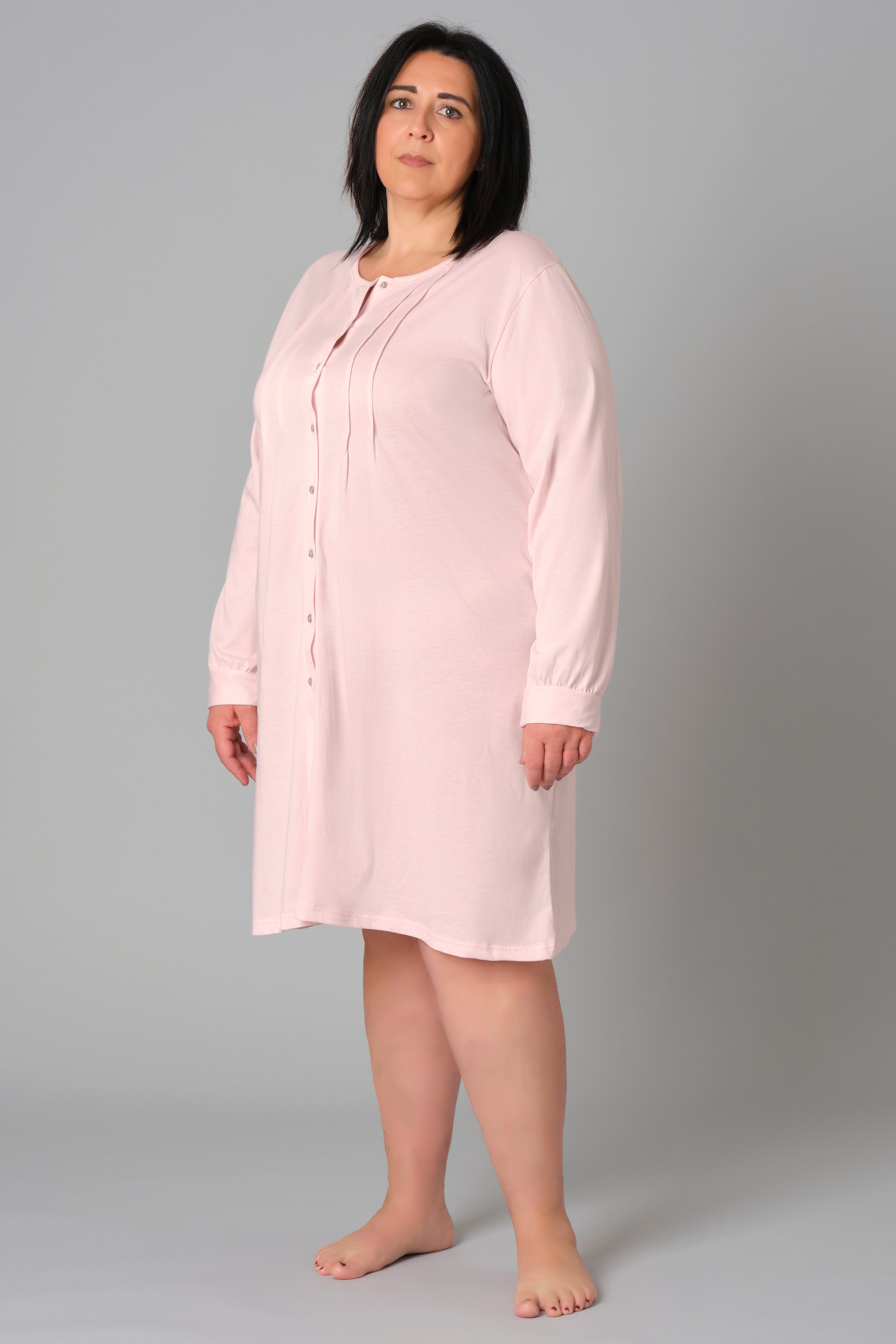 Women’s Plus Size Nightdress – Model 9082 – Oversized Cotton Jersey Nightgown – Various Sizes & Colours – Made in Italy