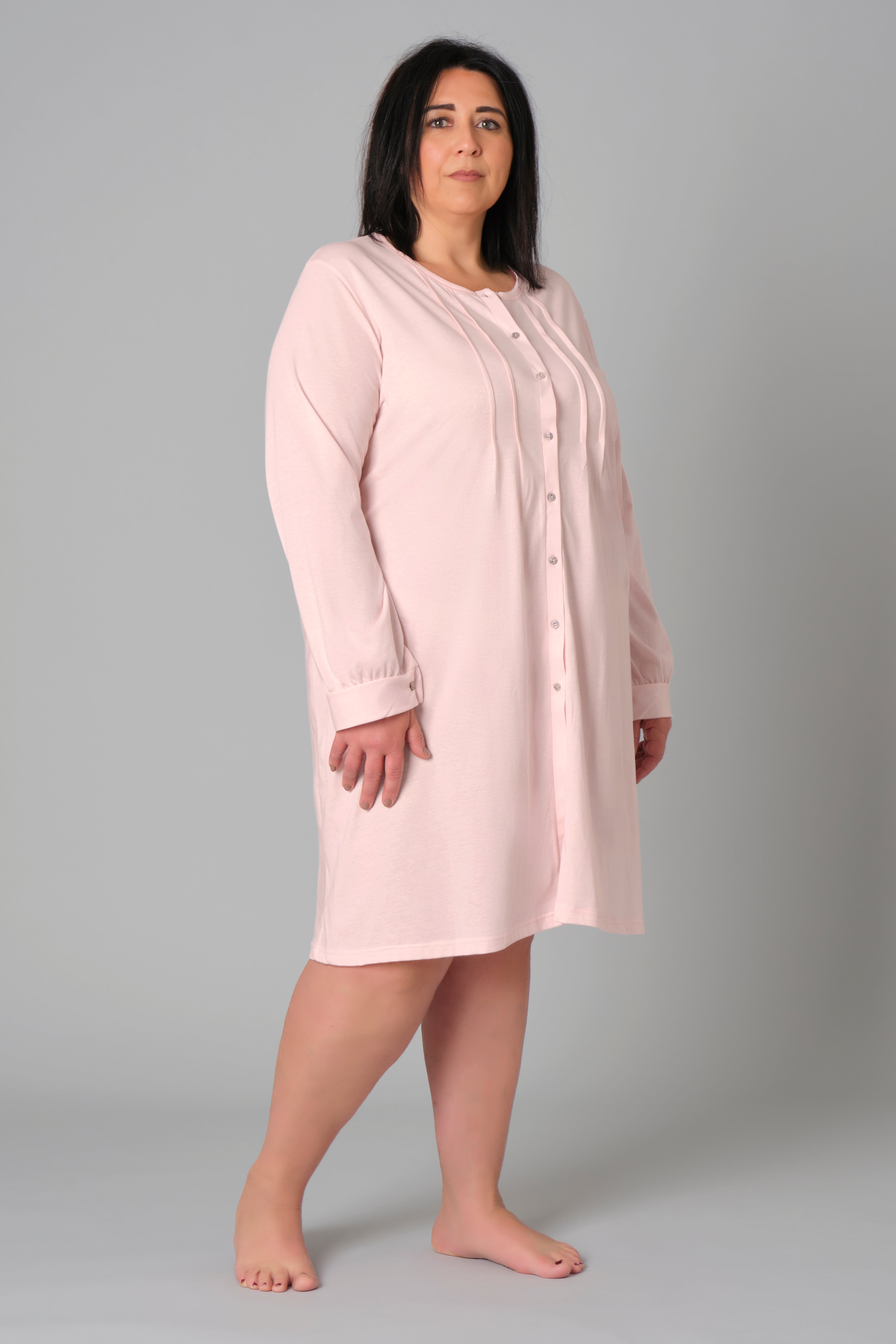 Women’s Plus Size Nightdress – Model 9082 – Oversized Cotton Jersey Nightgown – Various Sizes & Colours – Made in Italy