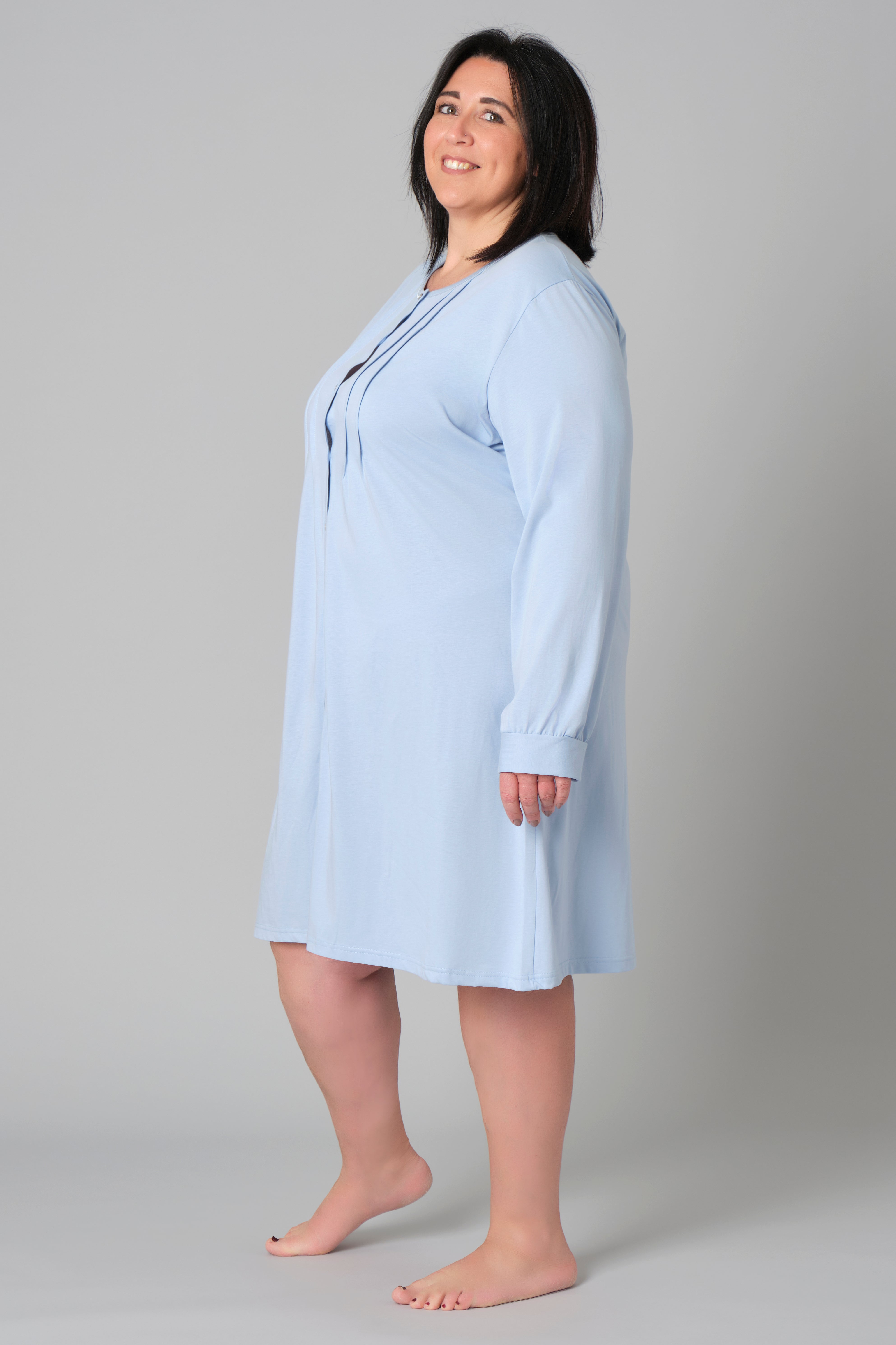 Women’s Plus Size Nightdress – Model 9082 – Oversized Cotton Jersey Nightgown – Various Sizes & Colours – Made in Italy
