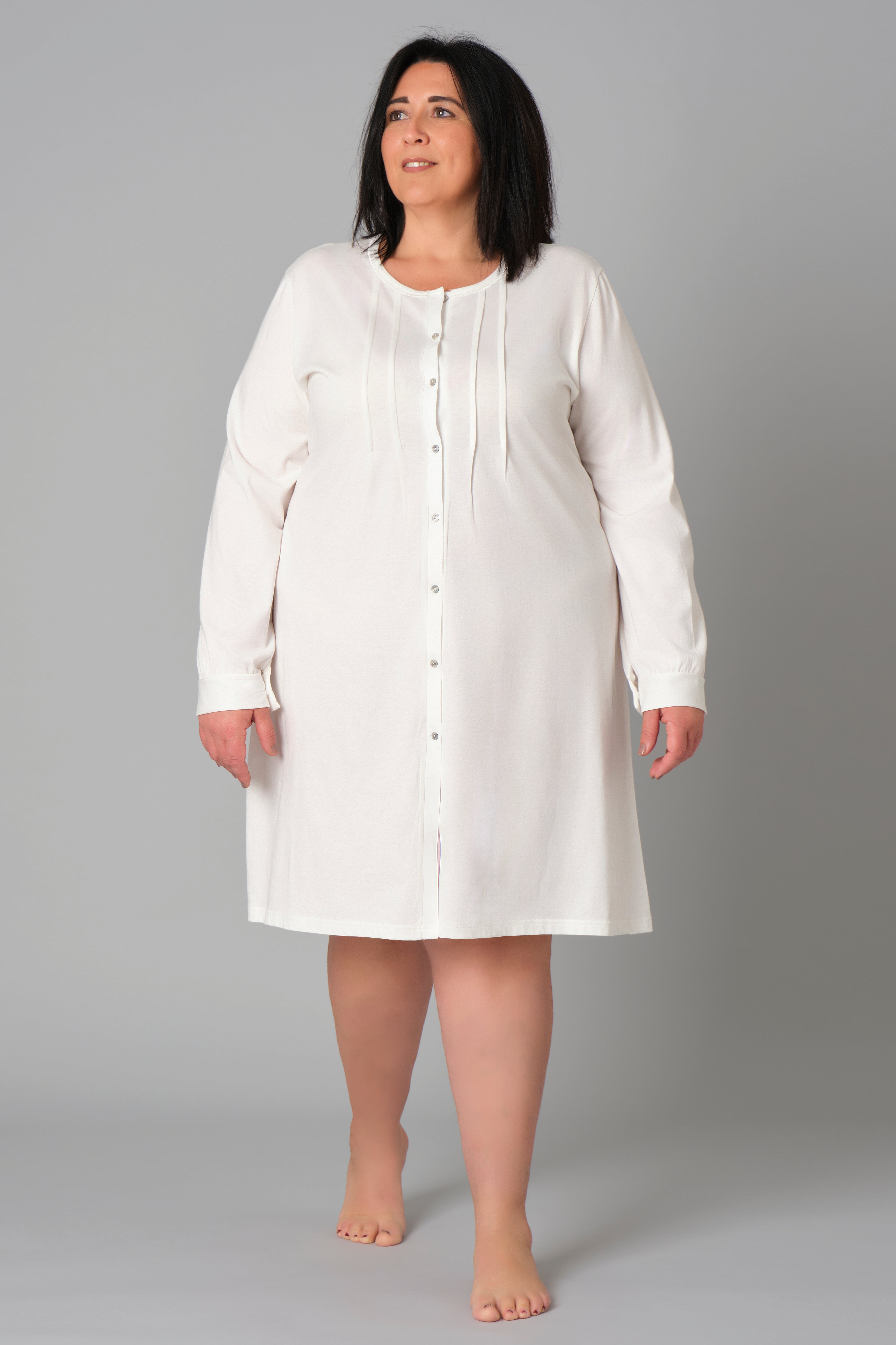 Women’s Plus Size Nightdress – Model 9082 – Oversized Cotton Jersey Nightgown – Various Sizes & Colours – Made in Italy