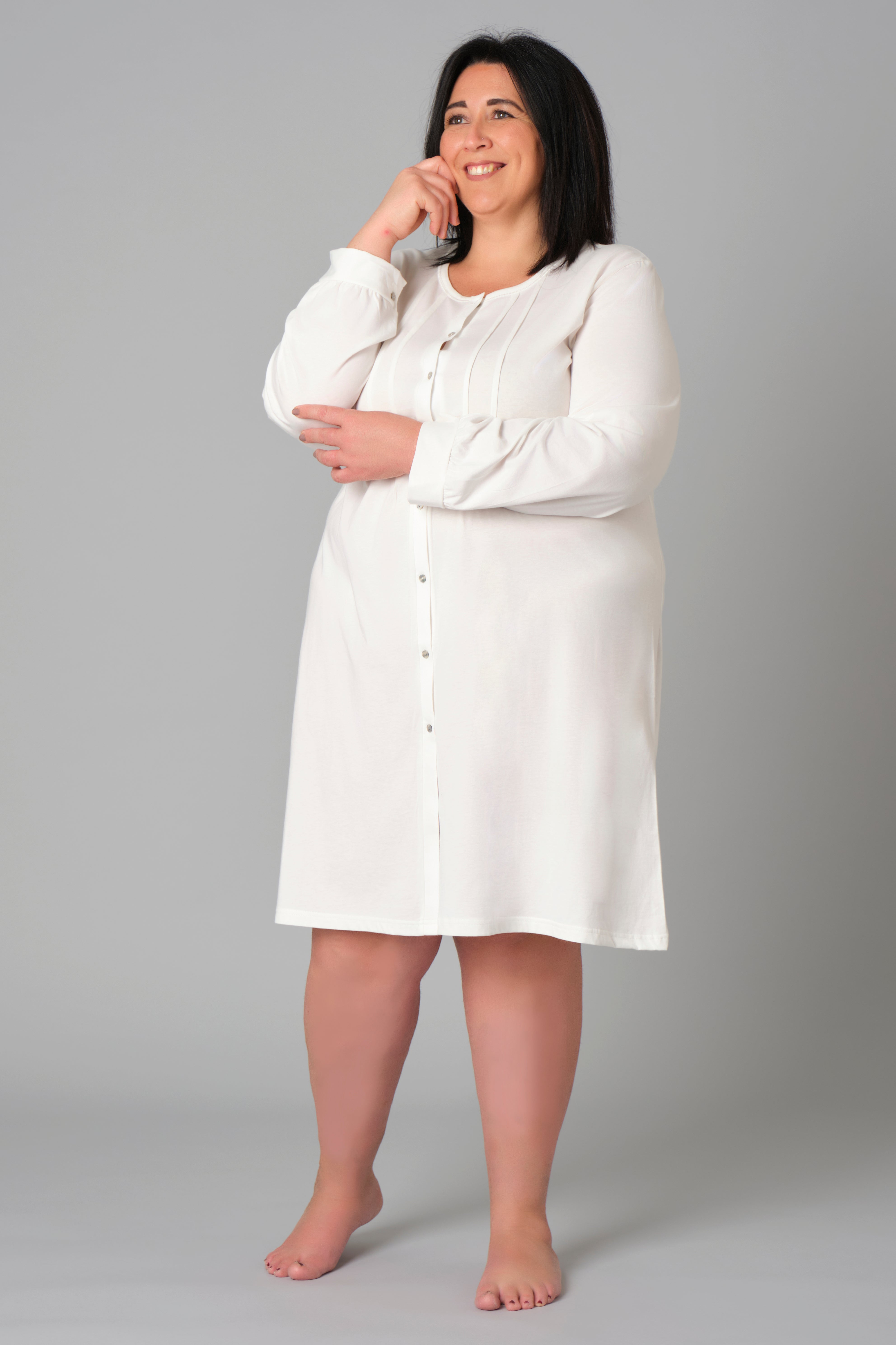 Women’s Plus Size Nightdress – Model 9082 – Oversized Cotton Jersey Nightgown – Various Sizes & Colours – Made in Italy