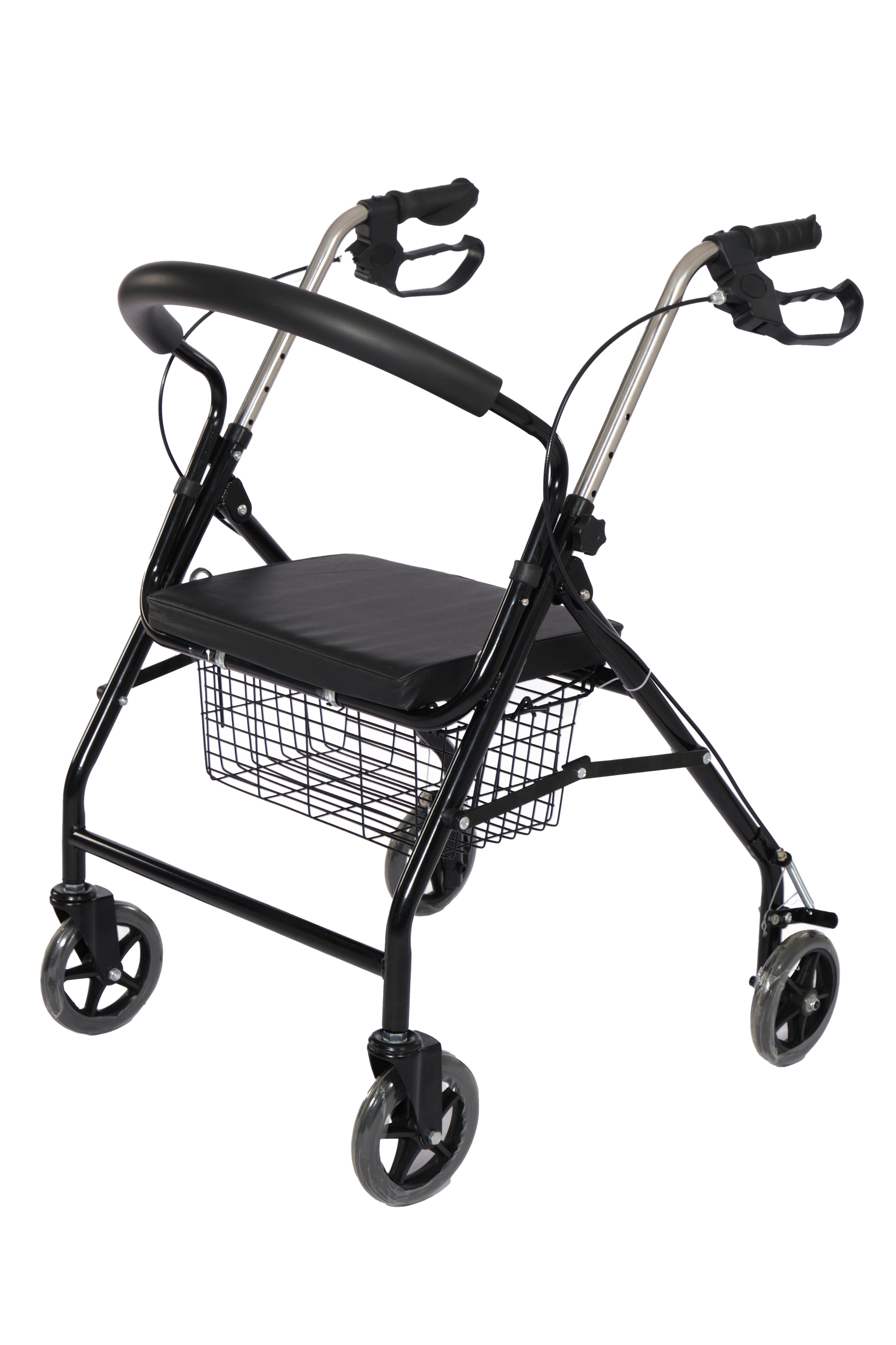 Rollator Aluminum Alloy Professional for Seniors – Foldable, with Brakes, Storage Bag, 120 kg Capacity
