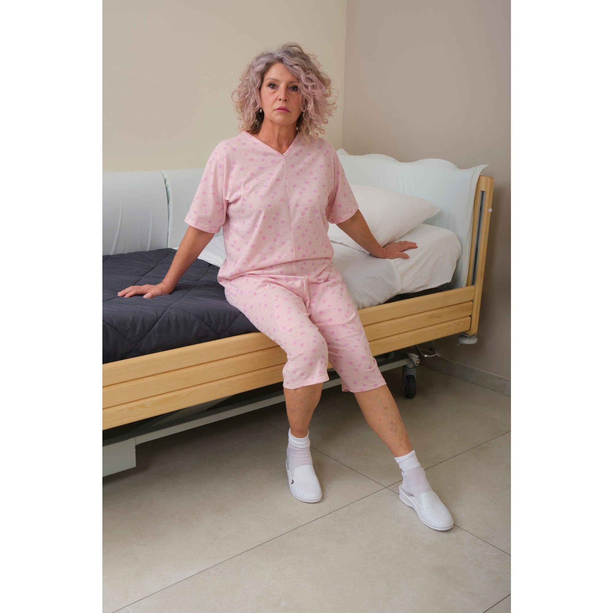 Short-sleeved pyjamas and shorts with 1 zip/fastener at the back, cotton/polyester blend - 9008/5