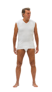 Men's Healthcare Sleeveless Jacket with Side Fastening