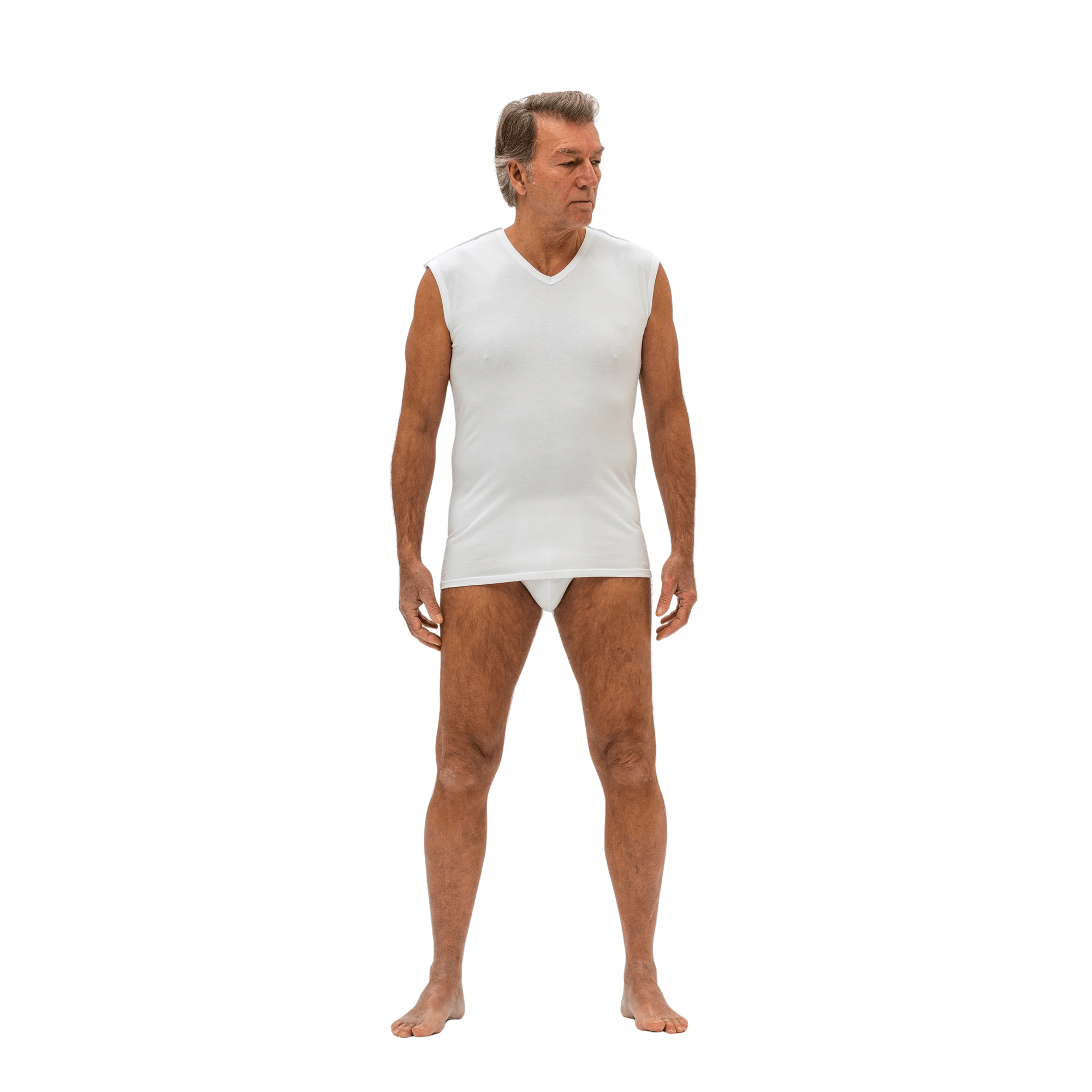 Men's Healthcare Sleeveless Jacket with Side Fastening