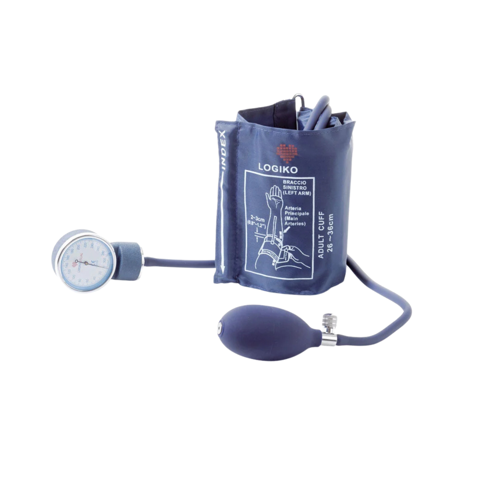 Aneroid Sphygmomanometer – Standard Case, Screw Valve, Latex-Free, Nylon Cuff, Single Pack