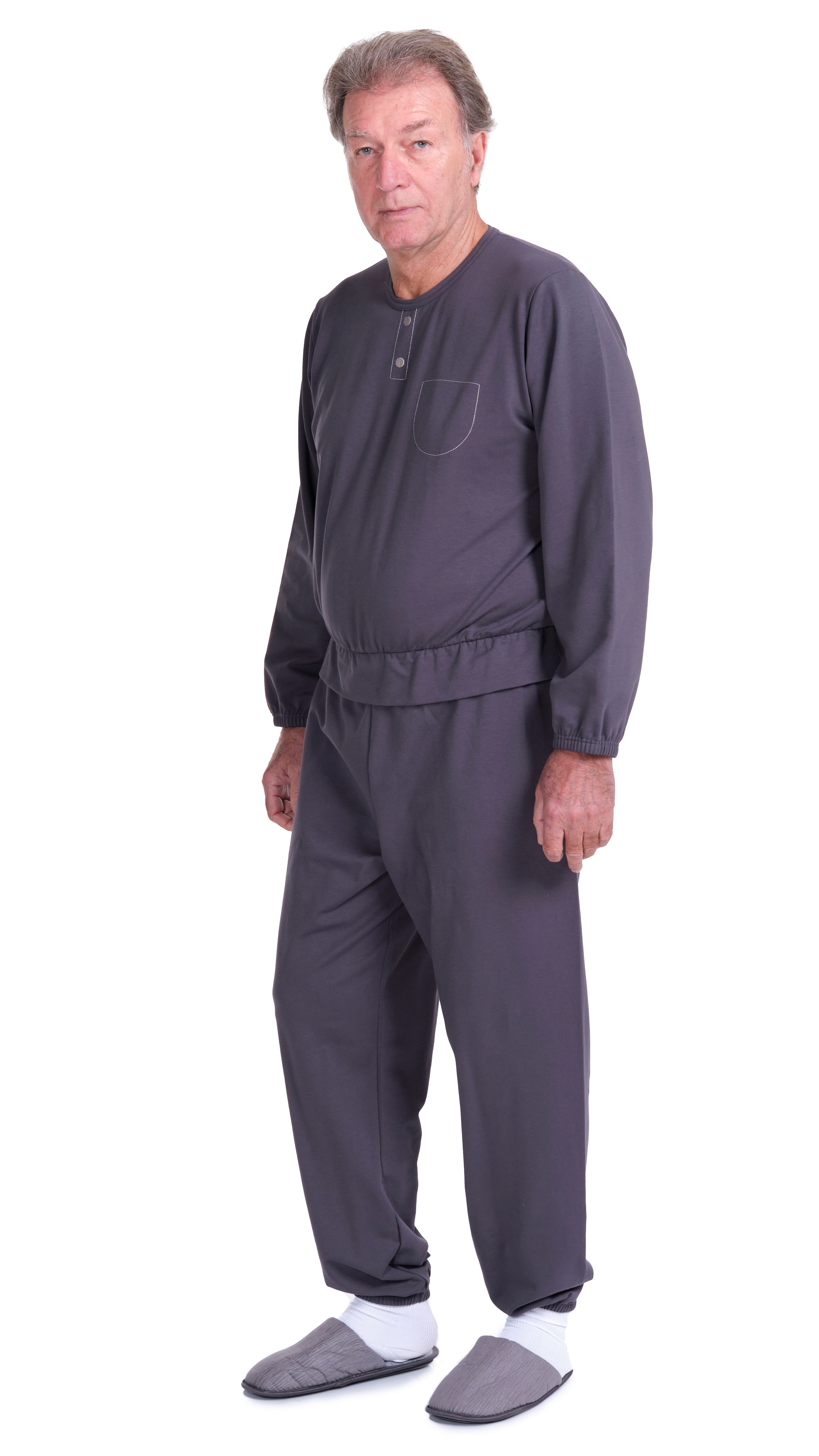 One-piece pyjamas for seniors with back closure - Benessere 9010