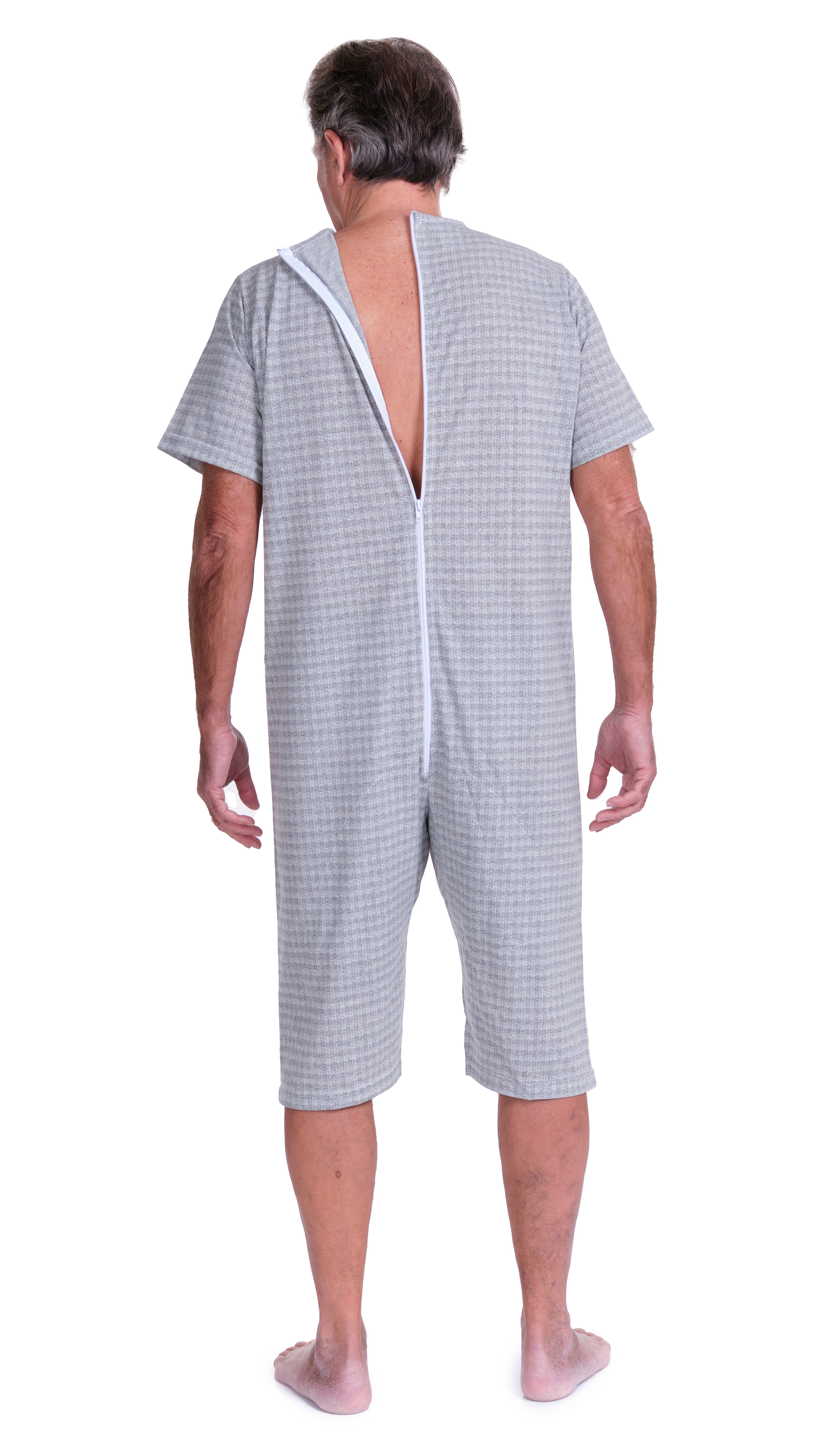 Short-sleeved pyjamas and shorts with 1 zip/fastener at the back, cotton/polyester blend - 9008/5