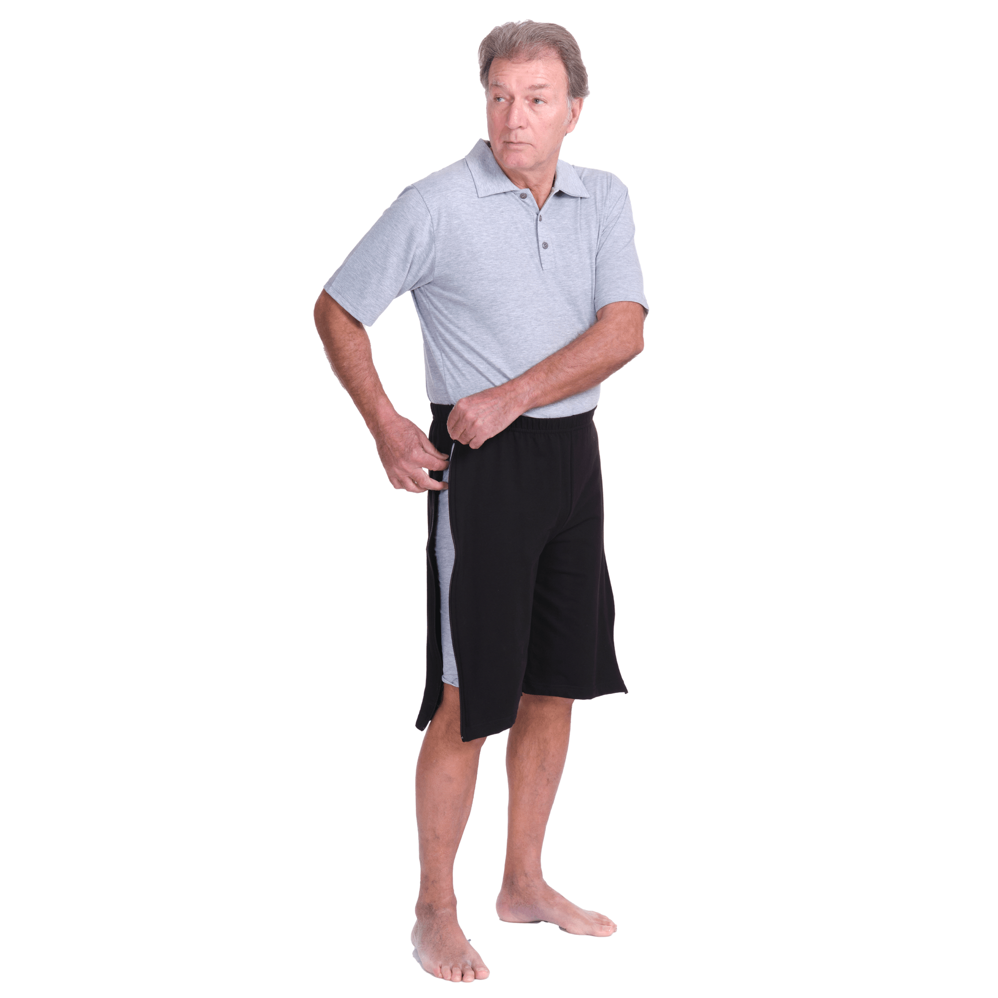 Rehabilitation Shorts – Model 9018-B – Full Side Zipper Opening – Adaptive Pants for Therapy & Recovery