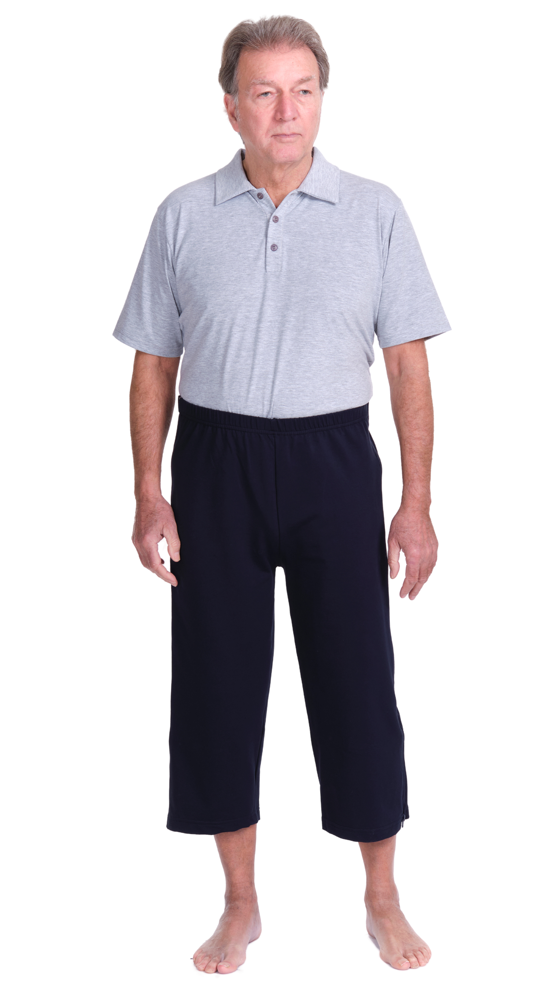Rehabilitation 3/4 Pants – Model 9018 – Full Side Zipper Opening – Adaptive Trousers for Therapy & Recovery