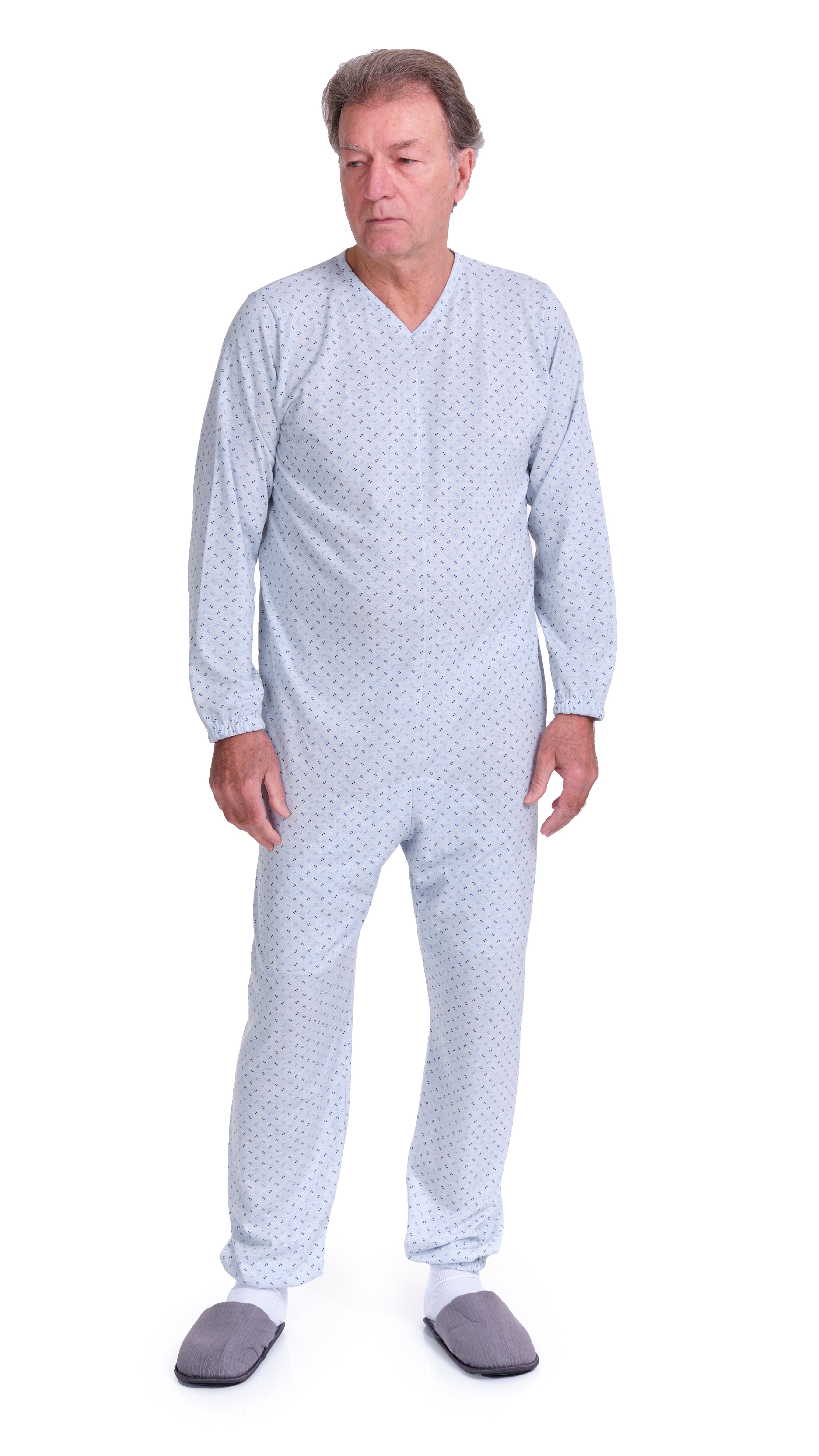 Anti Strip Jumpsuit Pyjamas Short Sleeves and Long Trousers  - Cotton and Polyester - 9008/1