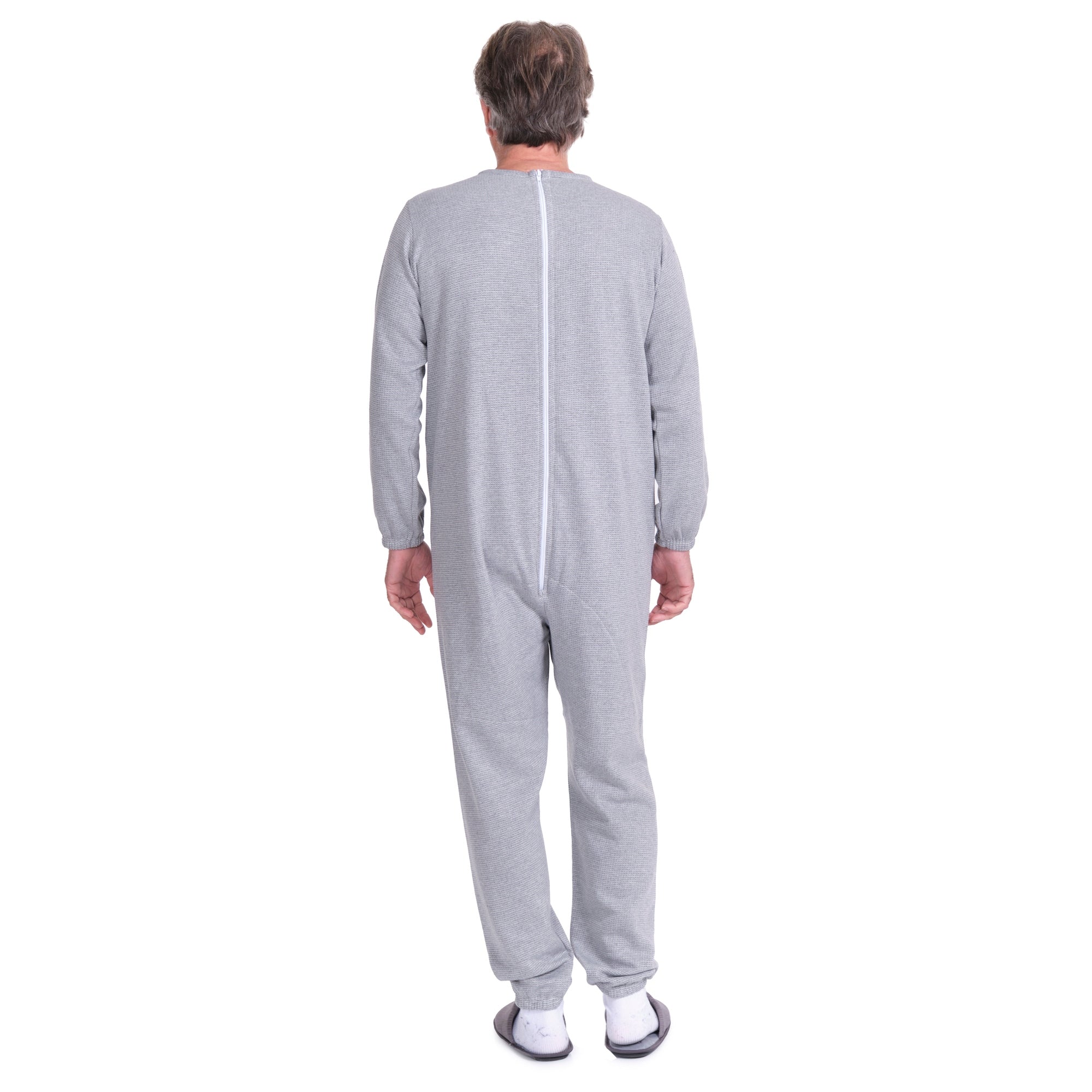 Long-sleeved Winter Pyjamas with Back Closure Anti Strip Adaptive Clothing - 9014/1