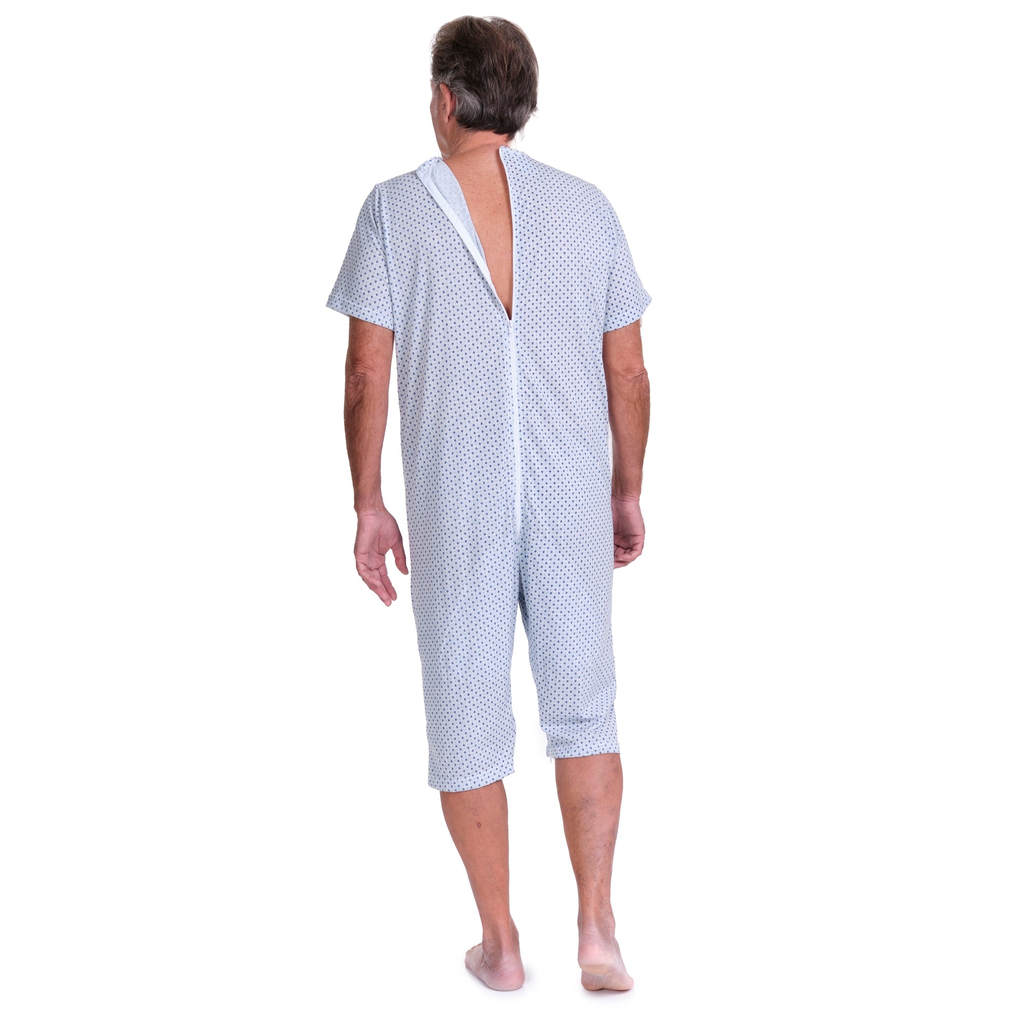 Short-sleeved pyjamas and shorts with 2 zips, cotton/polyester blend - 9008/6