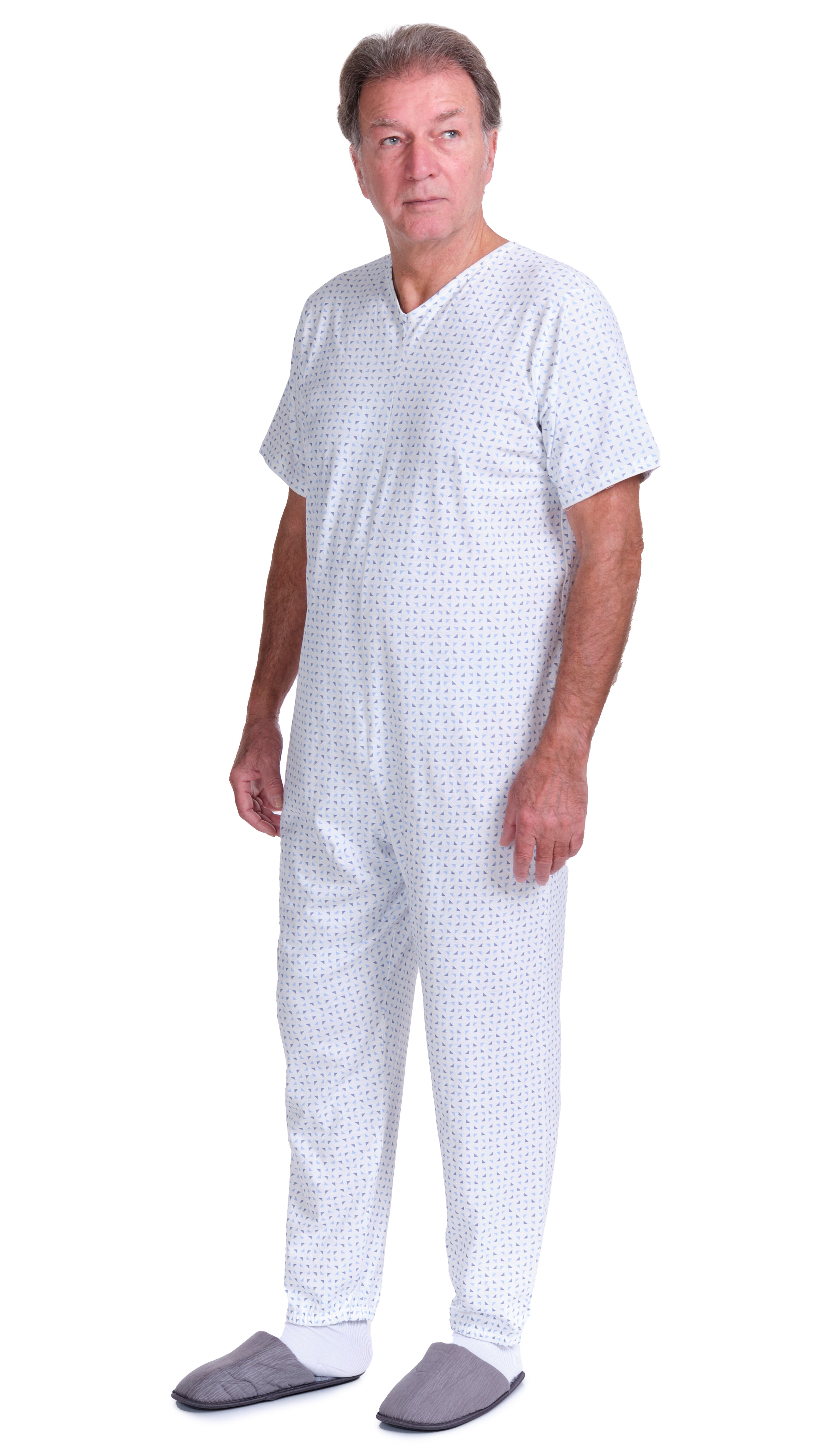 Summer Healthcare Pajamas – Short Sleeve, Back Zipper, 100% Cotton (9012/3)